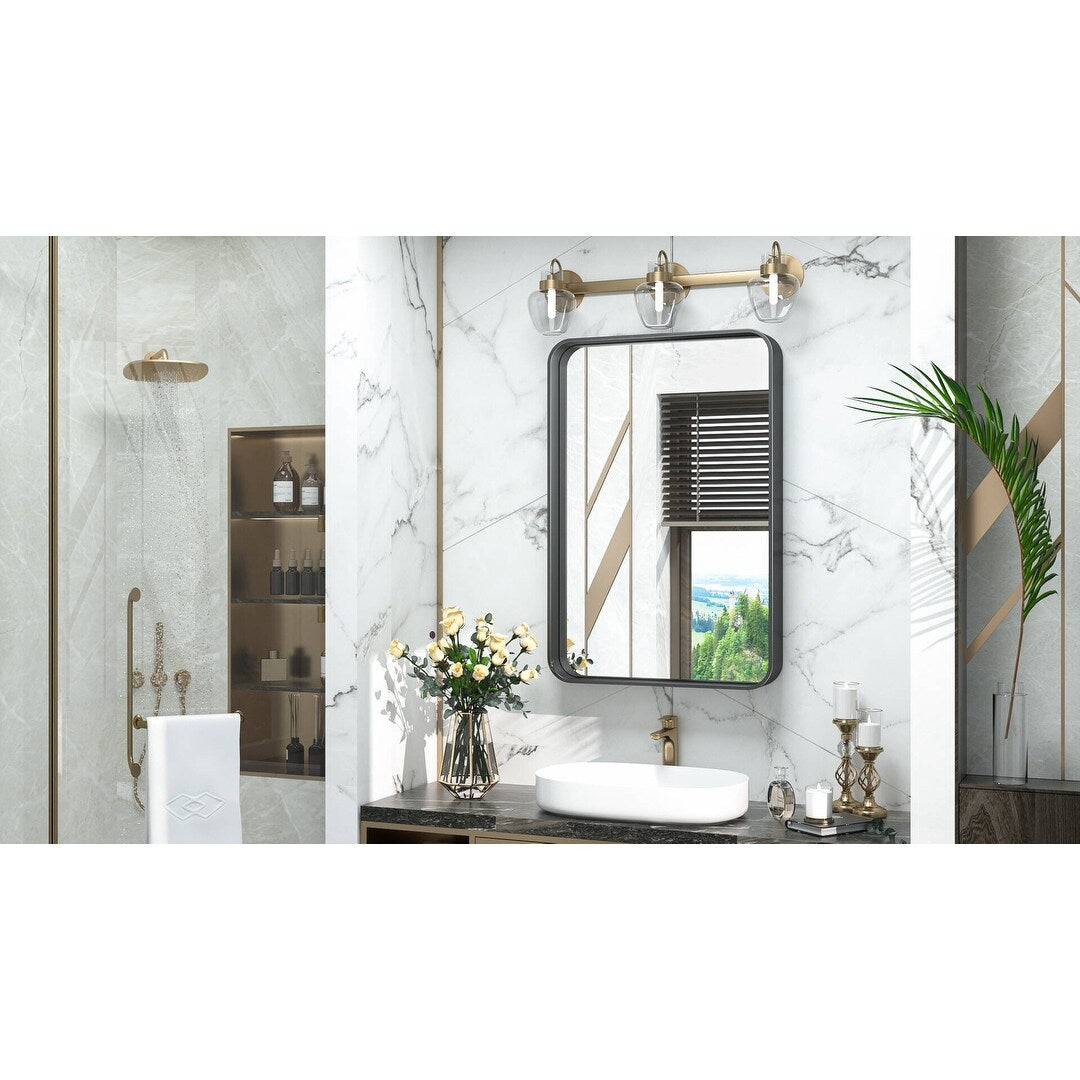 TETOTE Modern Metal Frame Wall Mounted Bathroom Vanity Mirror