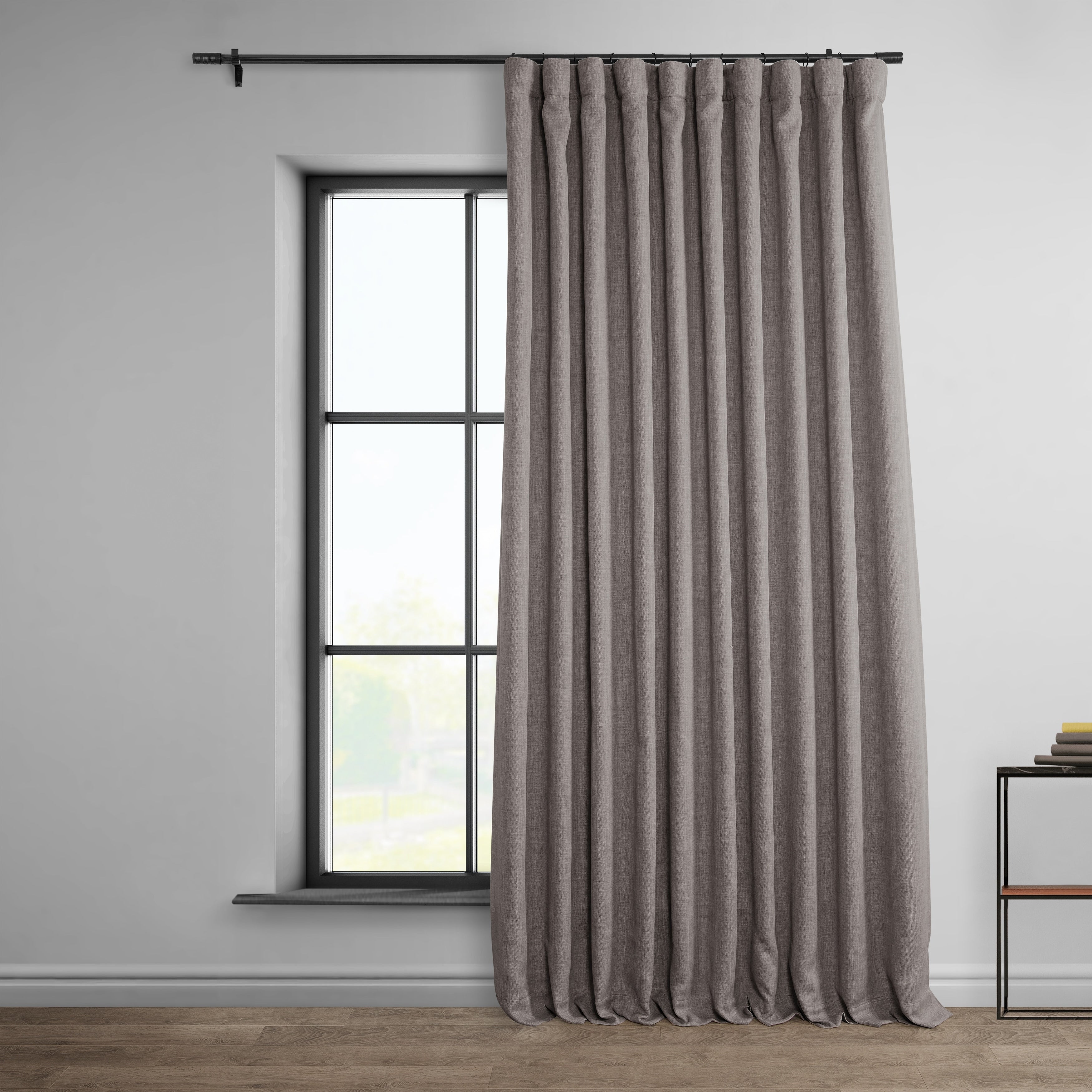 Exclusive Fabrics Faux Linen Extra Wide Room Darkening Curtains (1 Panel)