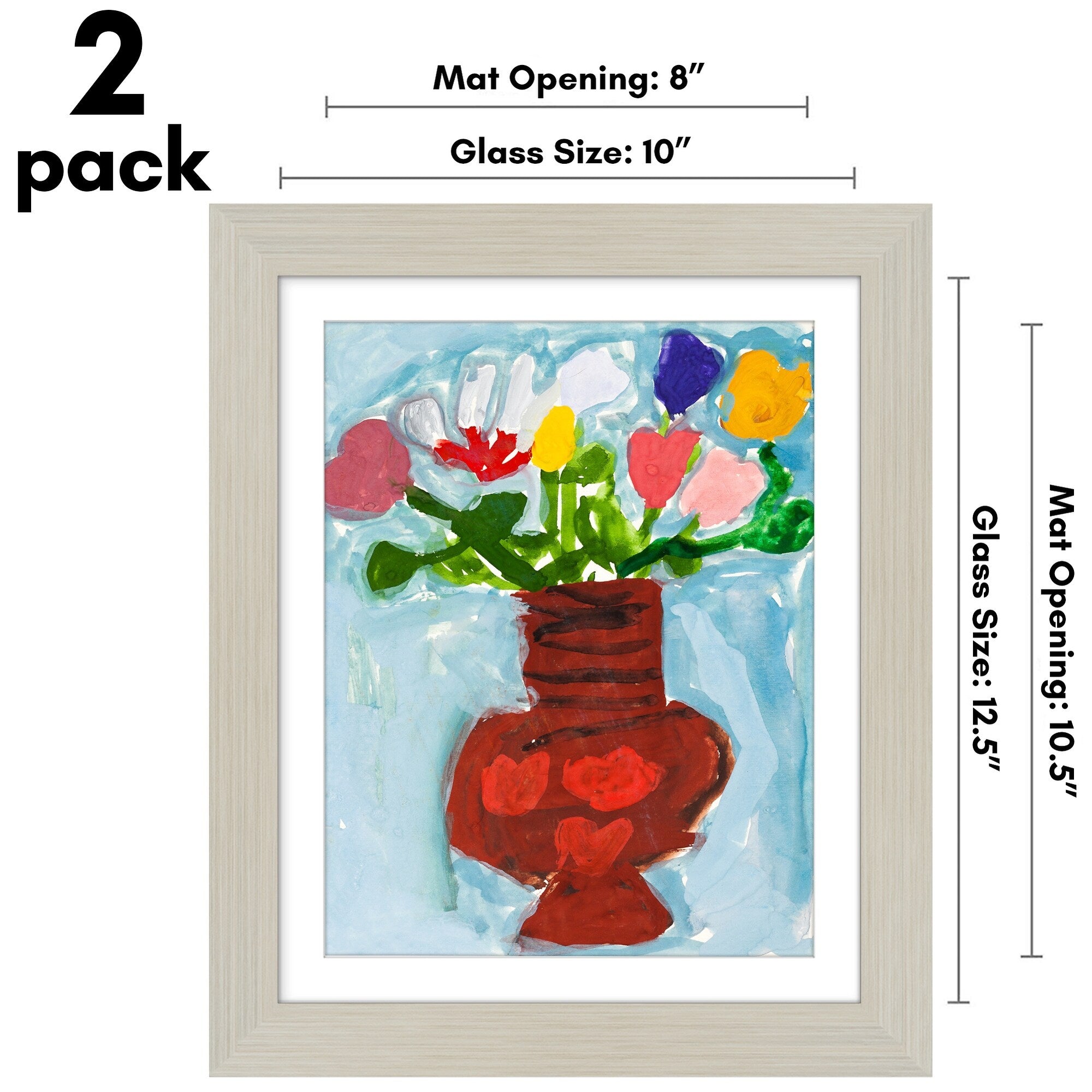 Americanflat 10x12.5 Front-loading Kids Art Frame with Mat