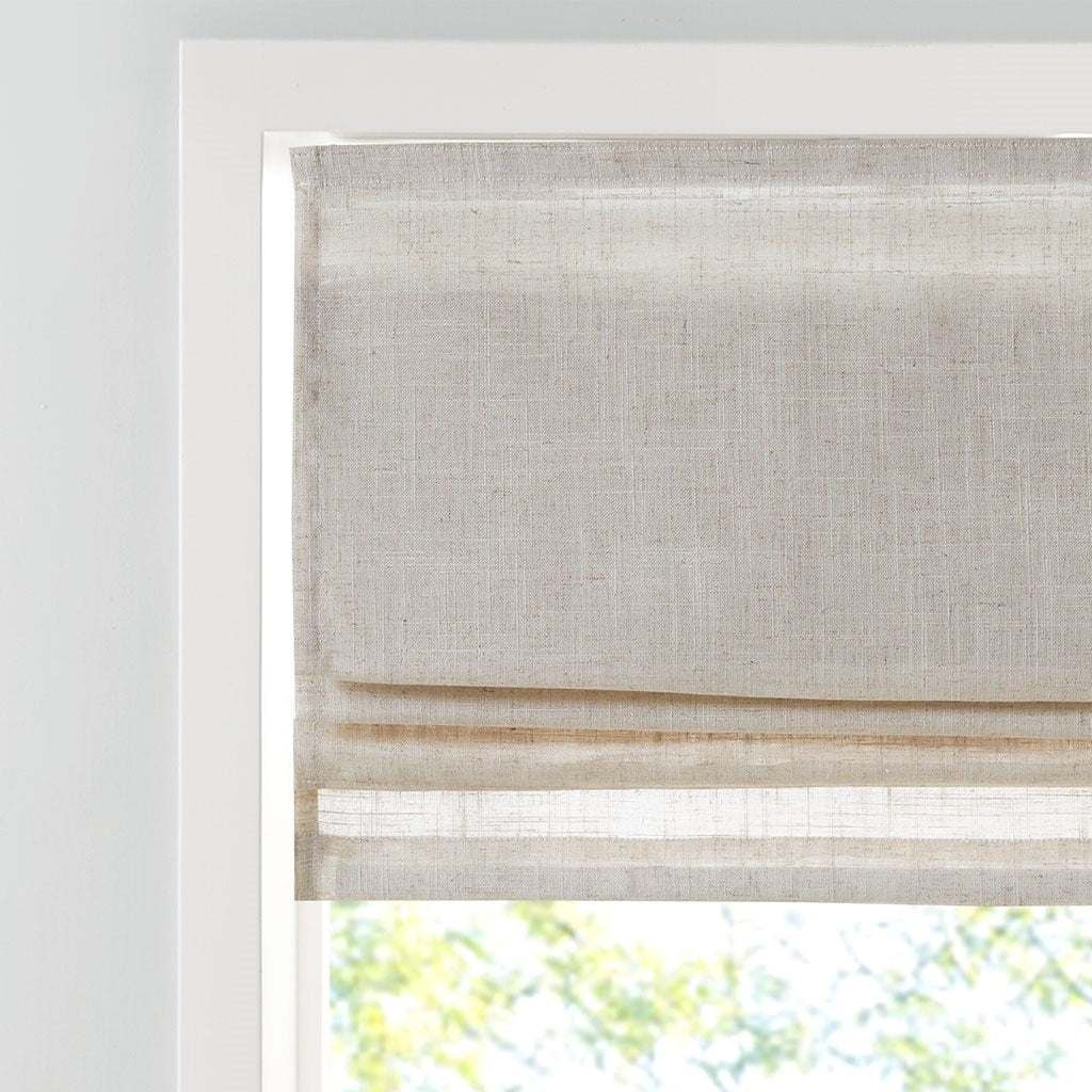 Gracie Mills Calyx Textured Room Darkening Cordless Roman Window Shade