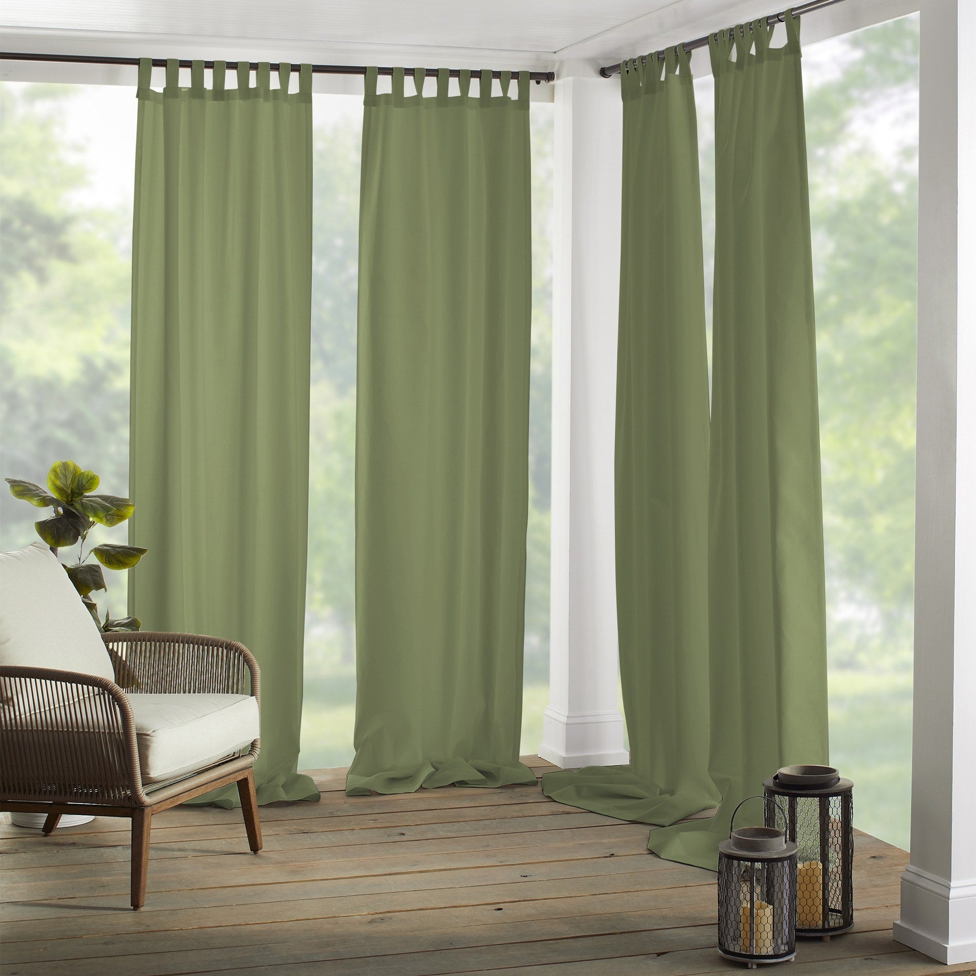 Matine Indoor/Outdoor Tab Top Single Curtain Panel