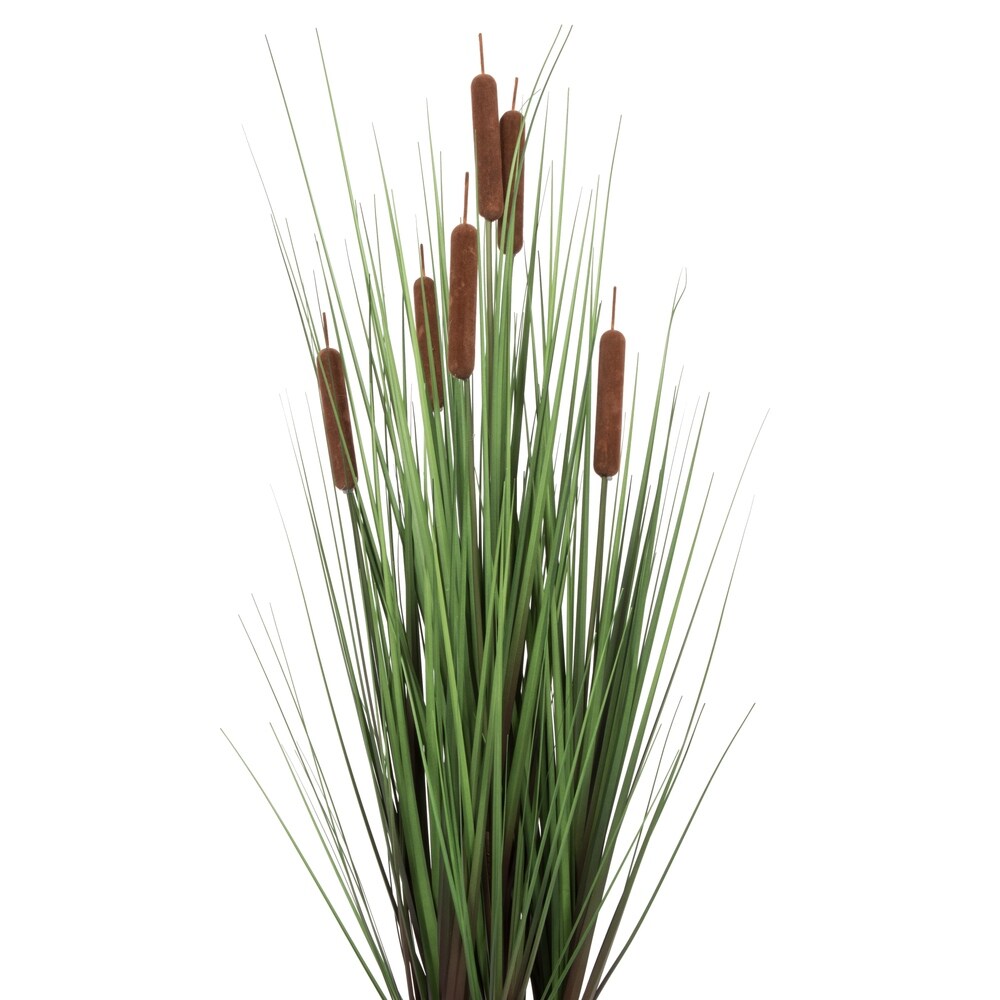 Vickerman 36 Artificial Potted Green Straight Gras and Cattails.