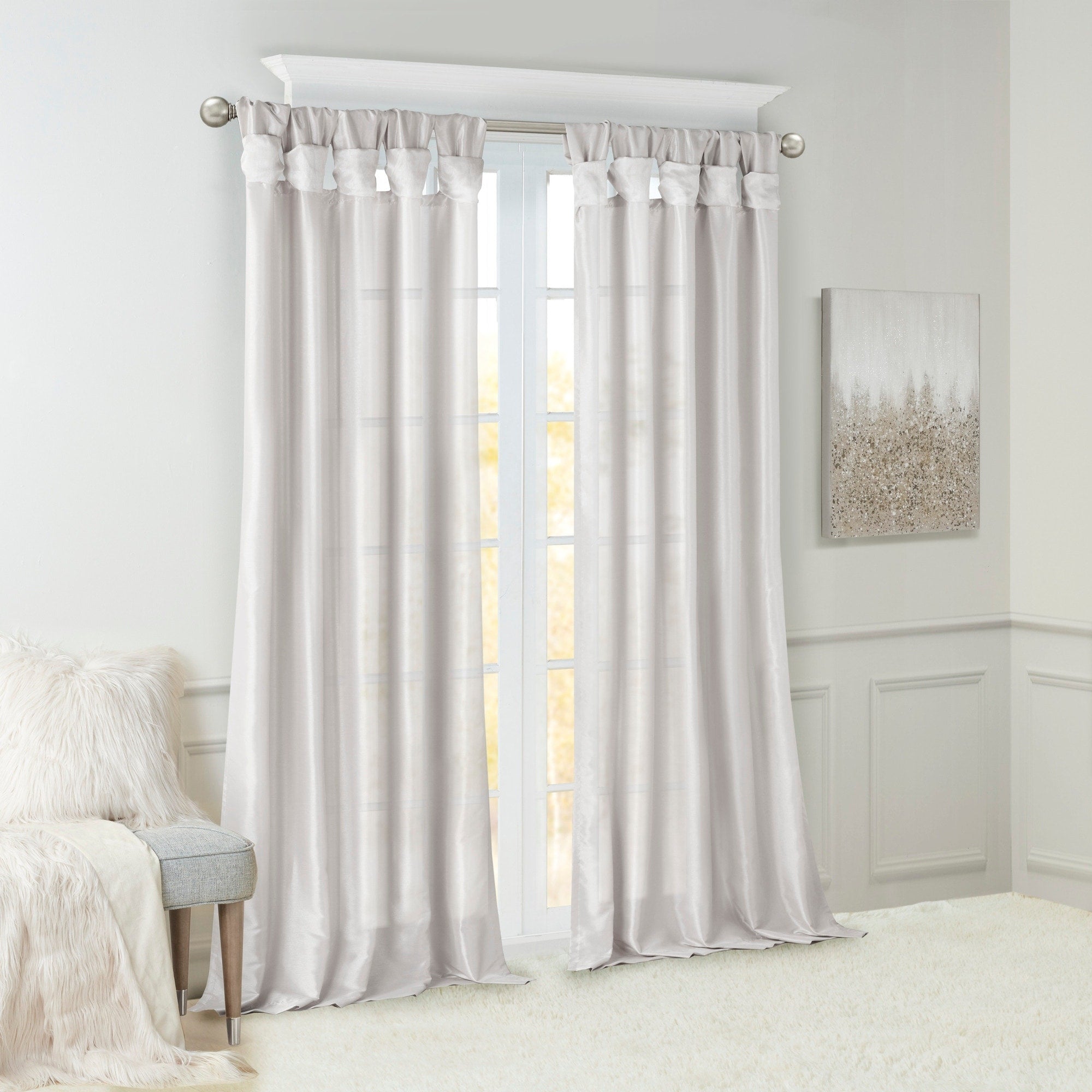 Madison Park Natalie Twisted Tab Lined Single Curtain Panel