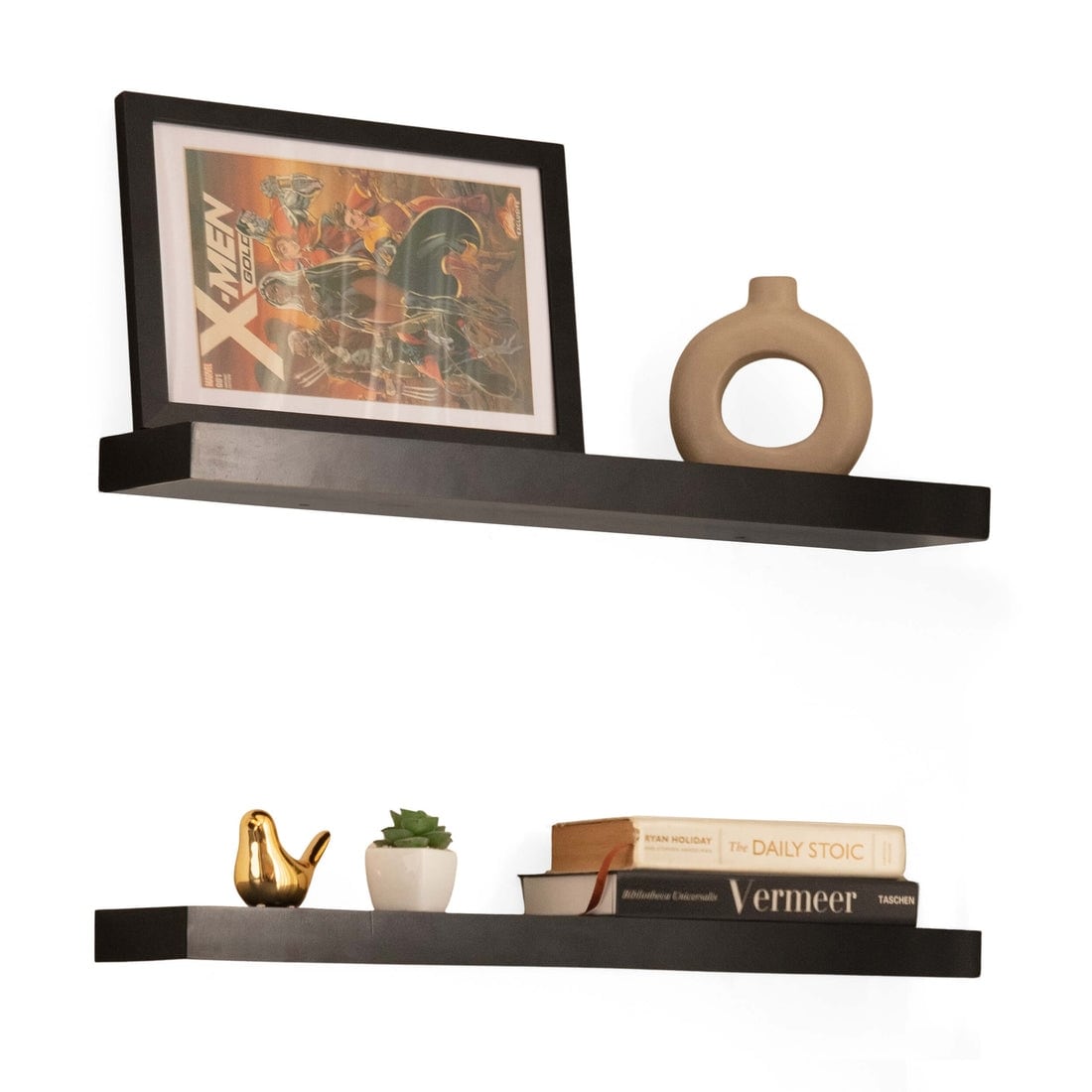 Floating Wooden Wall Shelves (Set of 2) Handmade