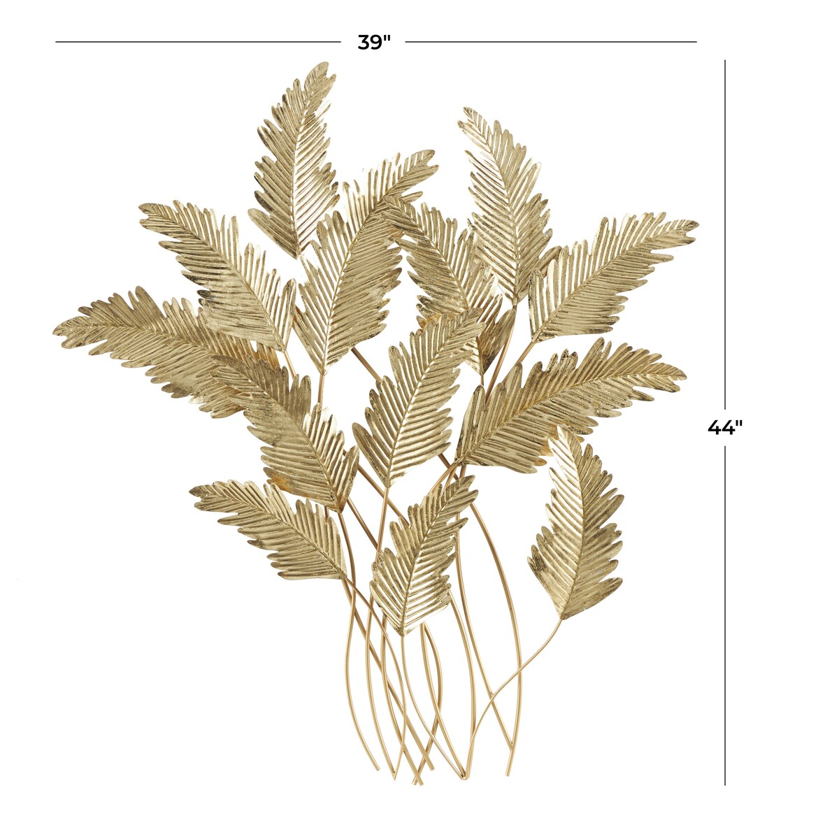 Metal Leaf Layered Home Wall Decor - Gold - Roche River Decor