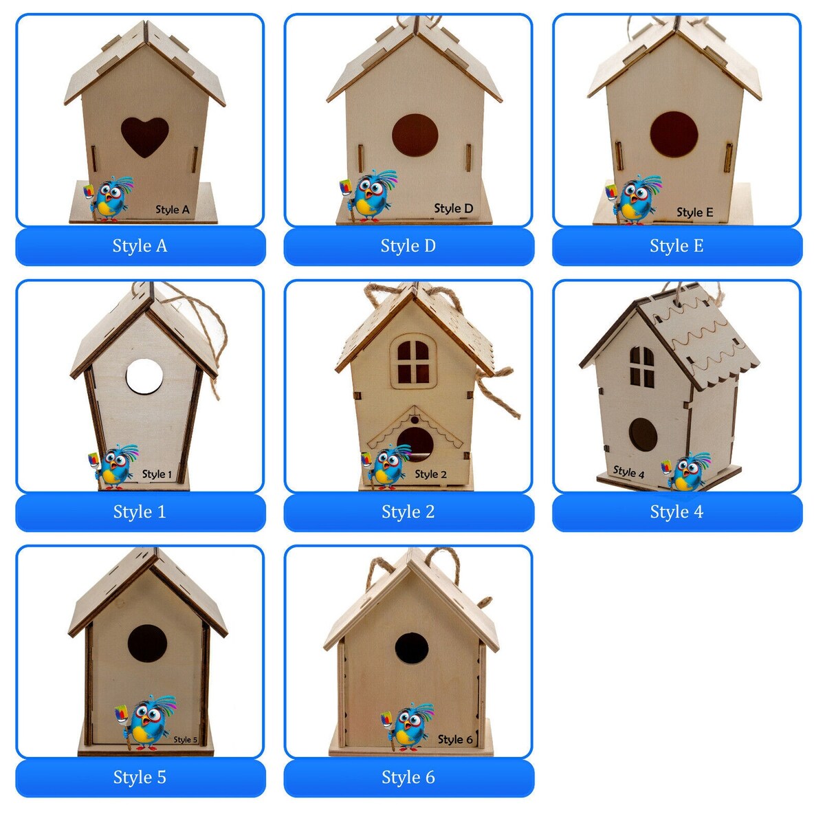 DIY Birdhouse Homemade Wooden - Build Your Own Bird House w/ Easy Painting Kit