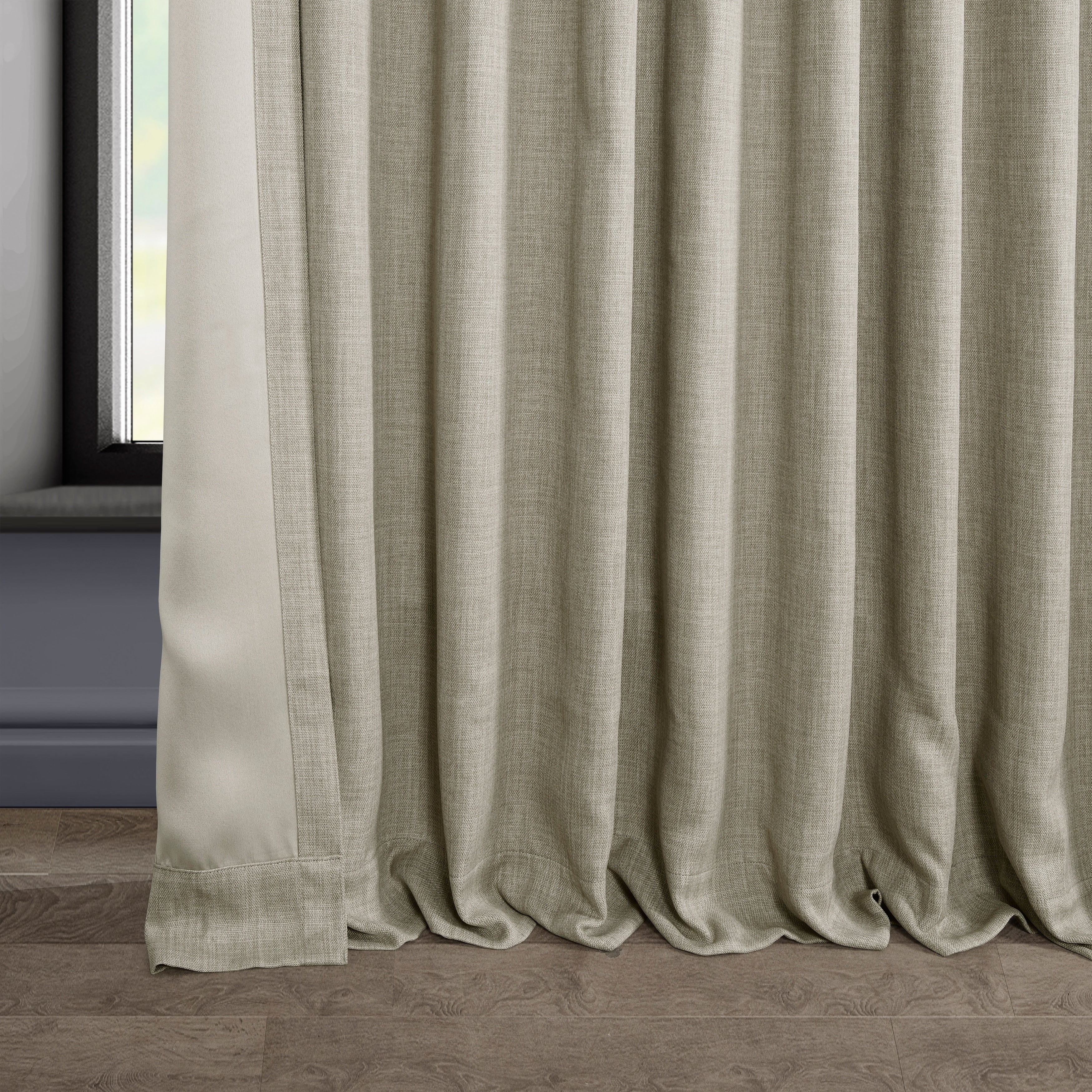 Exclusive Fabrics Faux Linen Extra Wide Room Darkening Curtains (1 Panel)