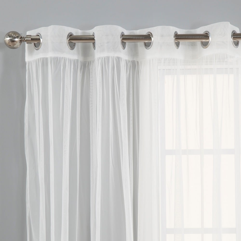 Aurora Home Mix and Match Blackout Sheer 4-piece Curtain Panel Set