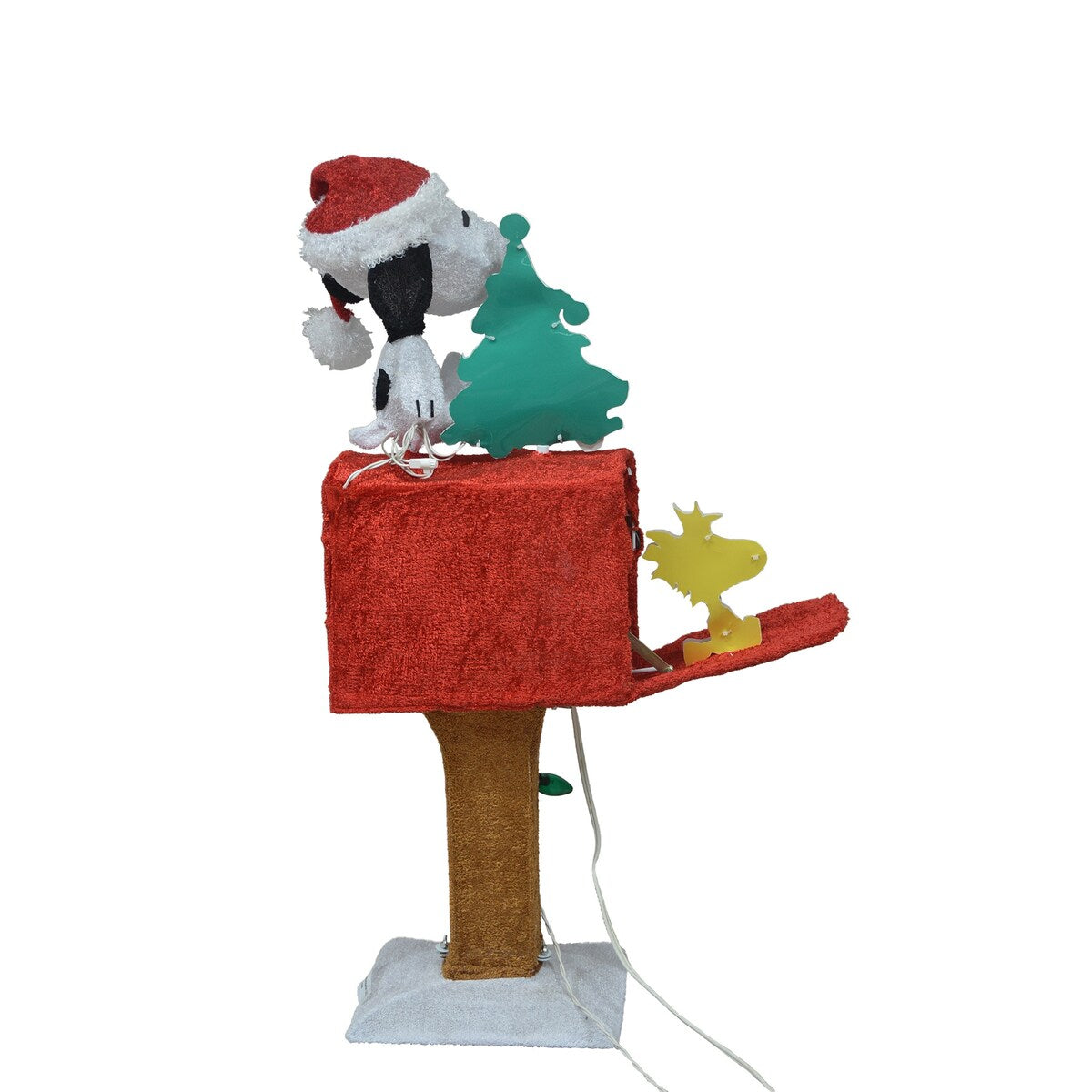 32 Peanuts 3D Pre-lit LED Yard Art Snoopy with Tree on Mailbox