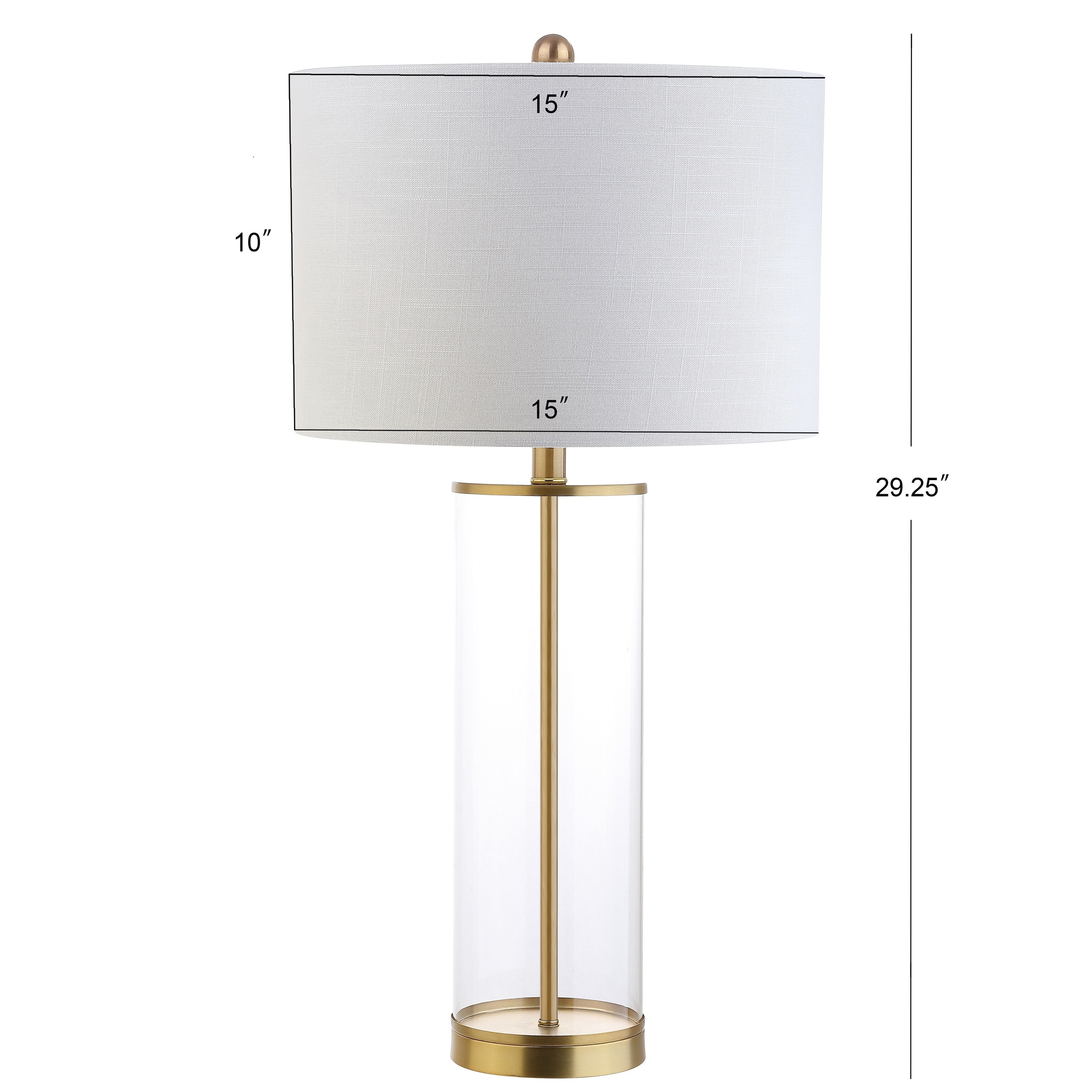 Parish 29 Glass LED Table Lamp, Clear/Chrome by JONATHAN Y