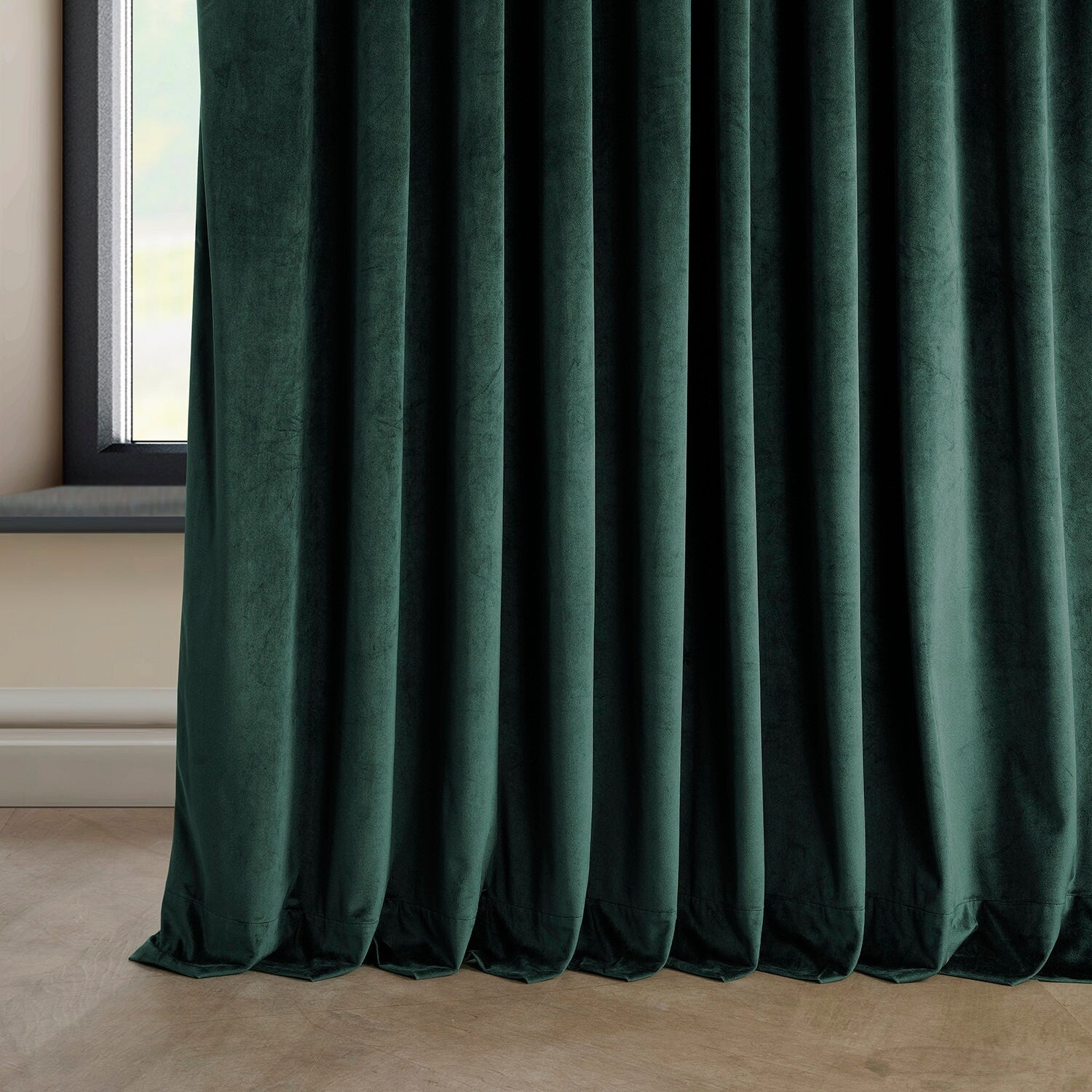 Exclusive Fabrics Heritage Plush Velvet Room Darkening Curtain (1 Panel) - Luxurious Single Drapery for Enhanced Room Darkening