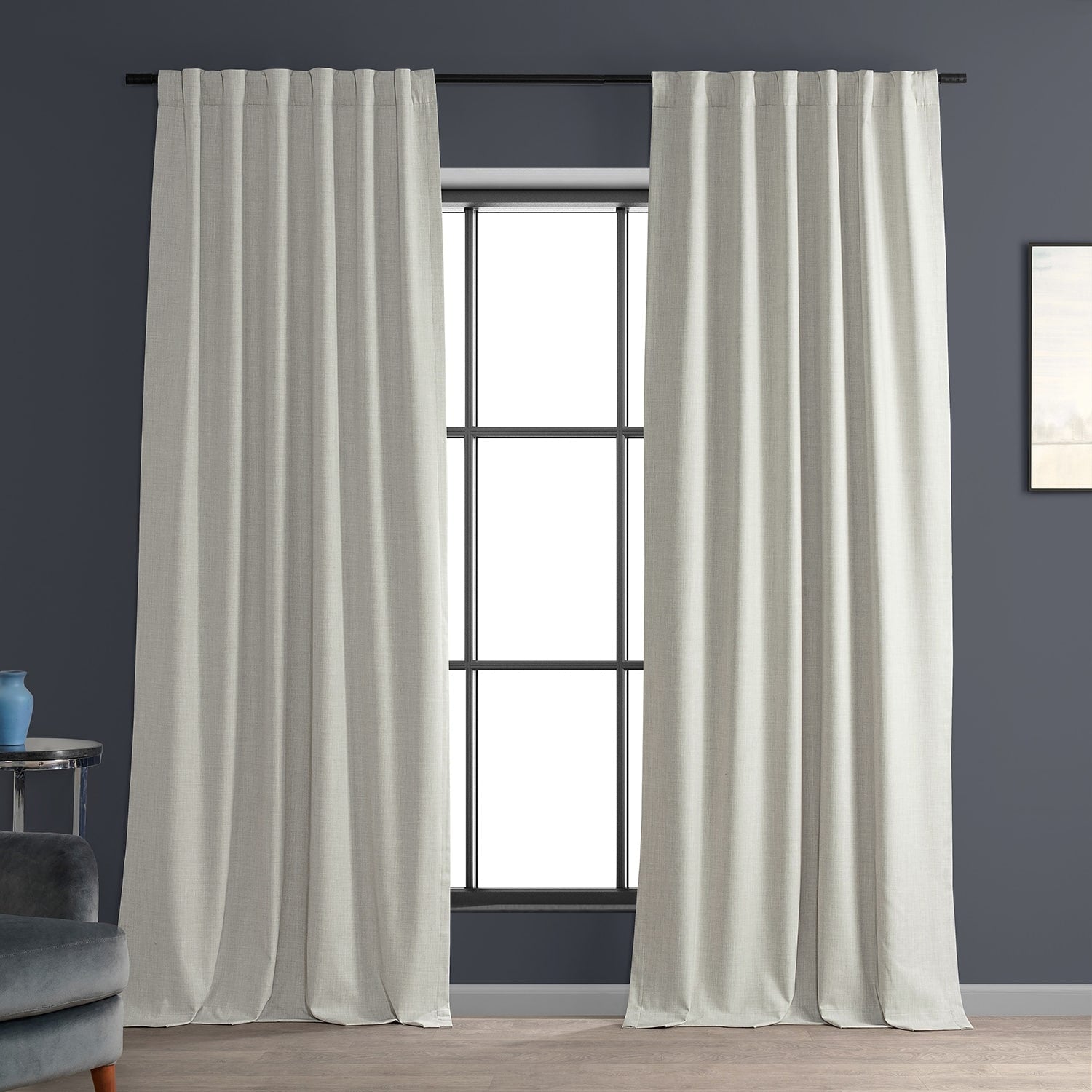 Exclusive Fabrics Performance Linen Luxury Blackout Curtains (1 Panel) - Thermal Insulation, Elegant Blackout Drapery