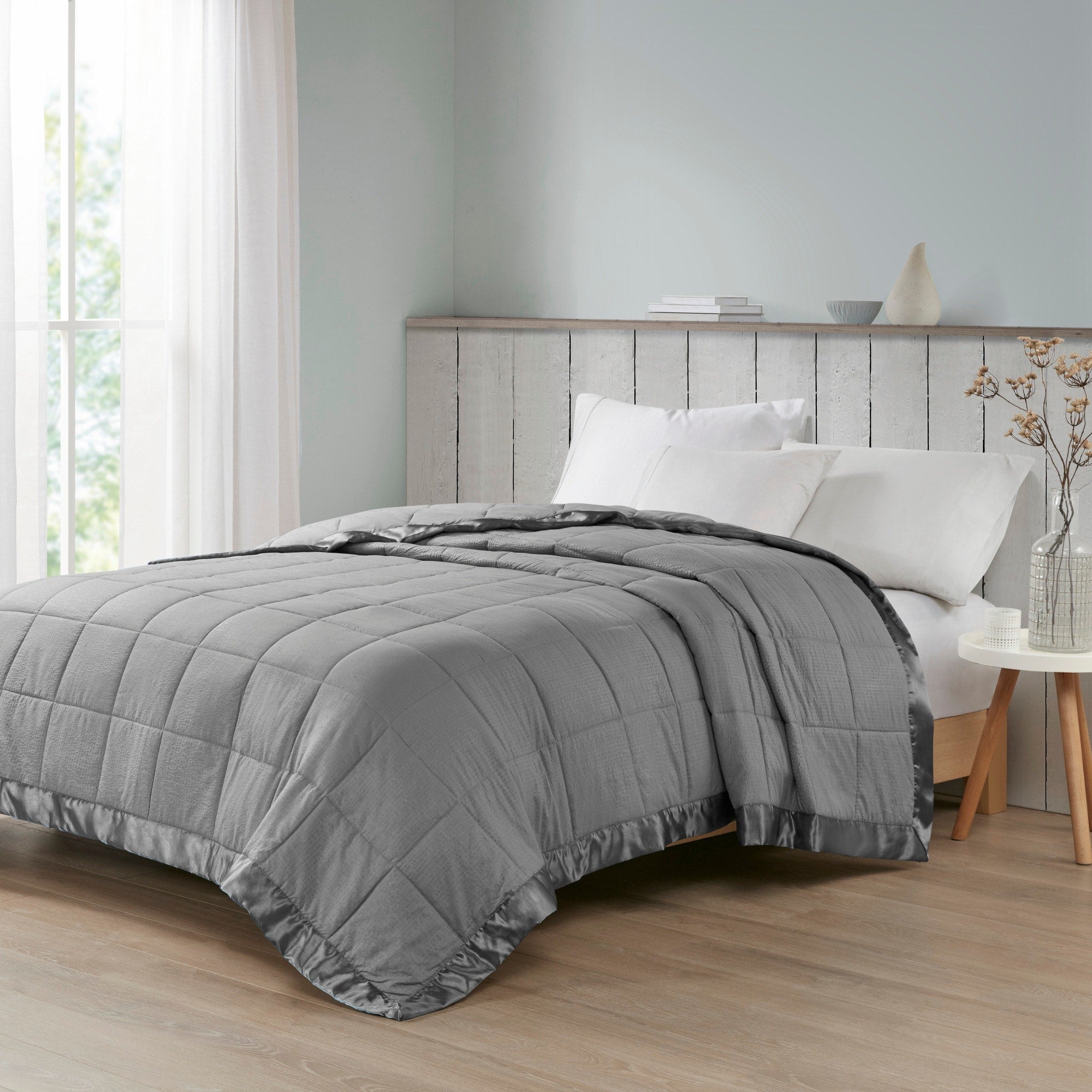 Madison Park Parkman Oversized Down Alternative Blanket with Satin Trim