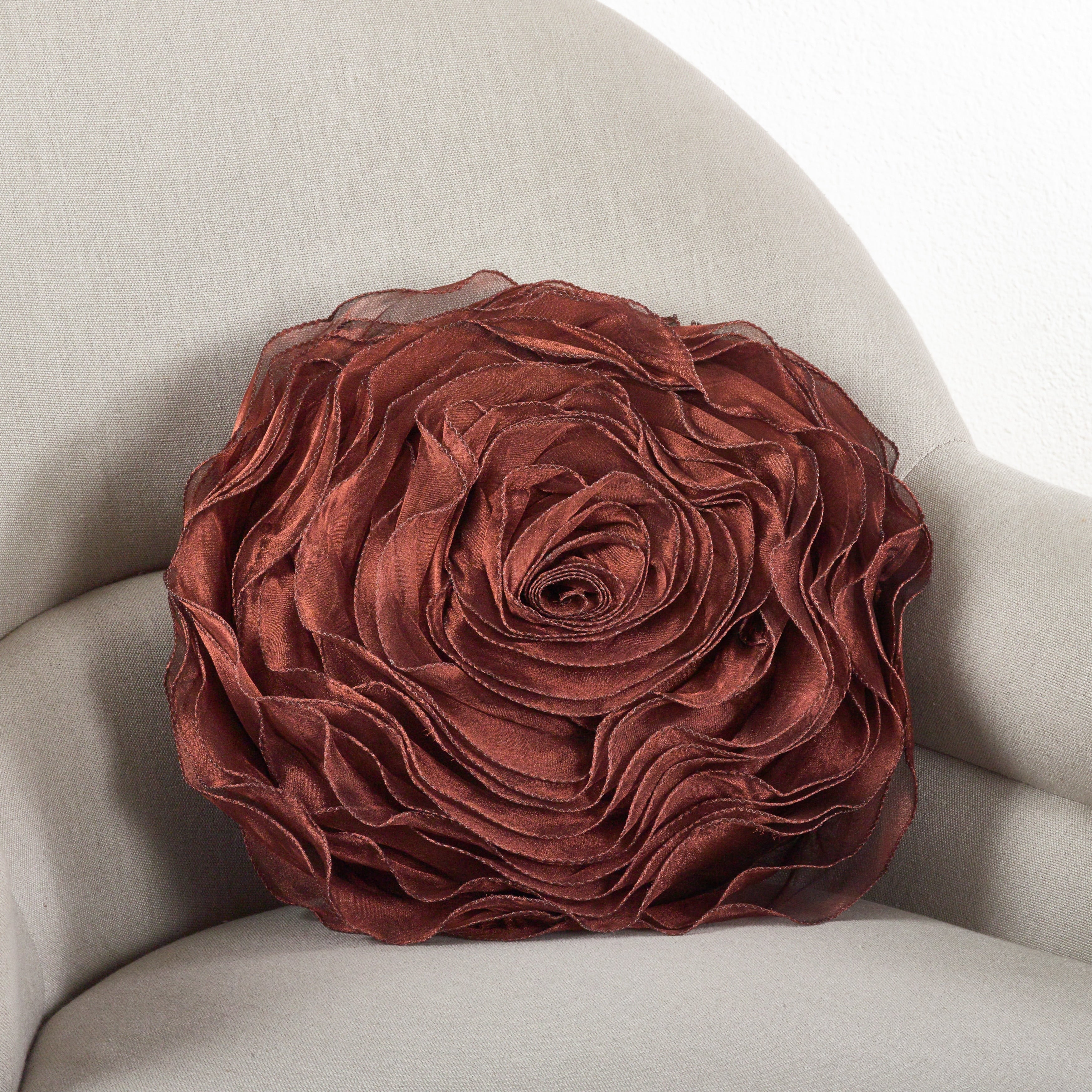 Rose Design Throw Pillow