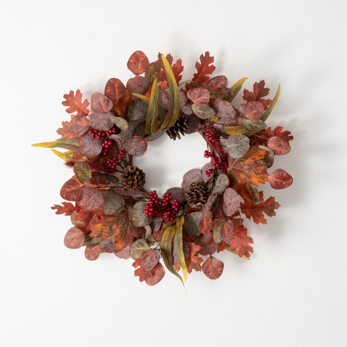 Sullivans Leaf And Pinecone Mini Fall Wreath, Multicolored