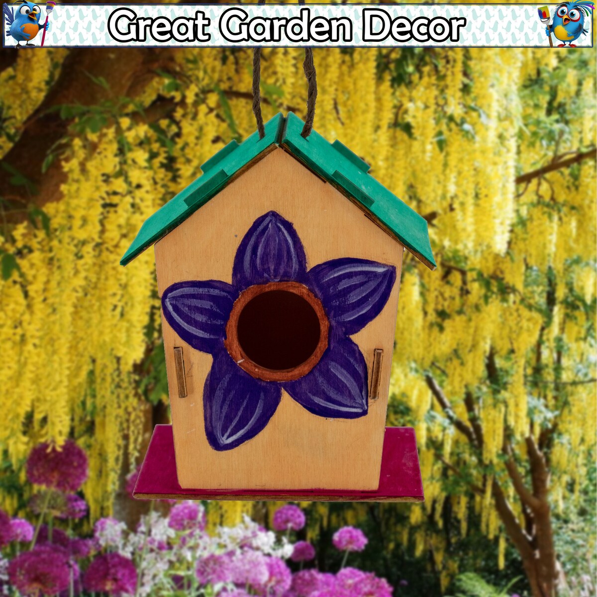 DIY Birdhouse Homemade Wooden - Build Your Own Bird House w/ Easy Painting Kit