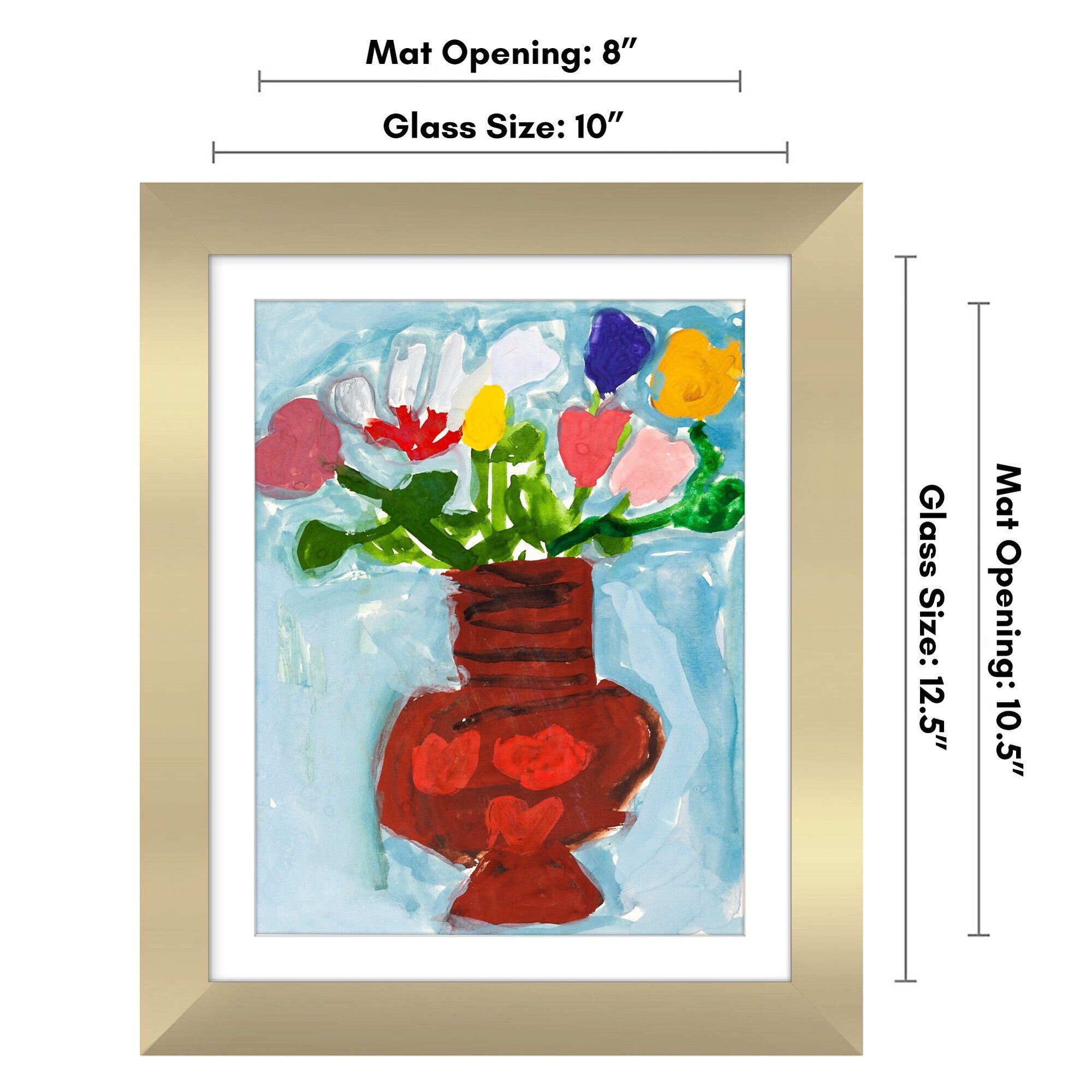 Americanflat 10x12.5 Front-loading Kids Art Frame with Mat