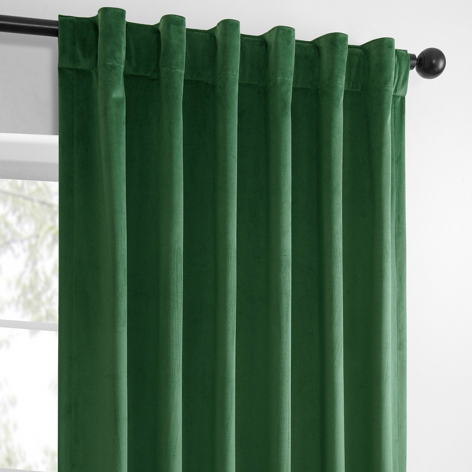 Exclusive Fabrics Simply Velvet Room Darkening Curtains 2 Panels Set - Velvet Window Curtains for Living Room & Bedroom