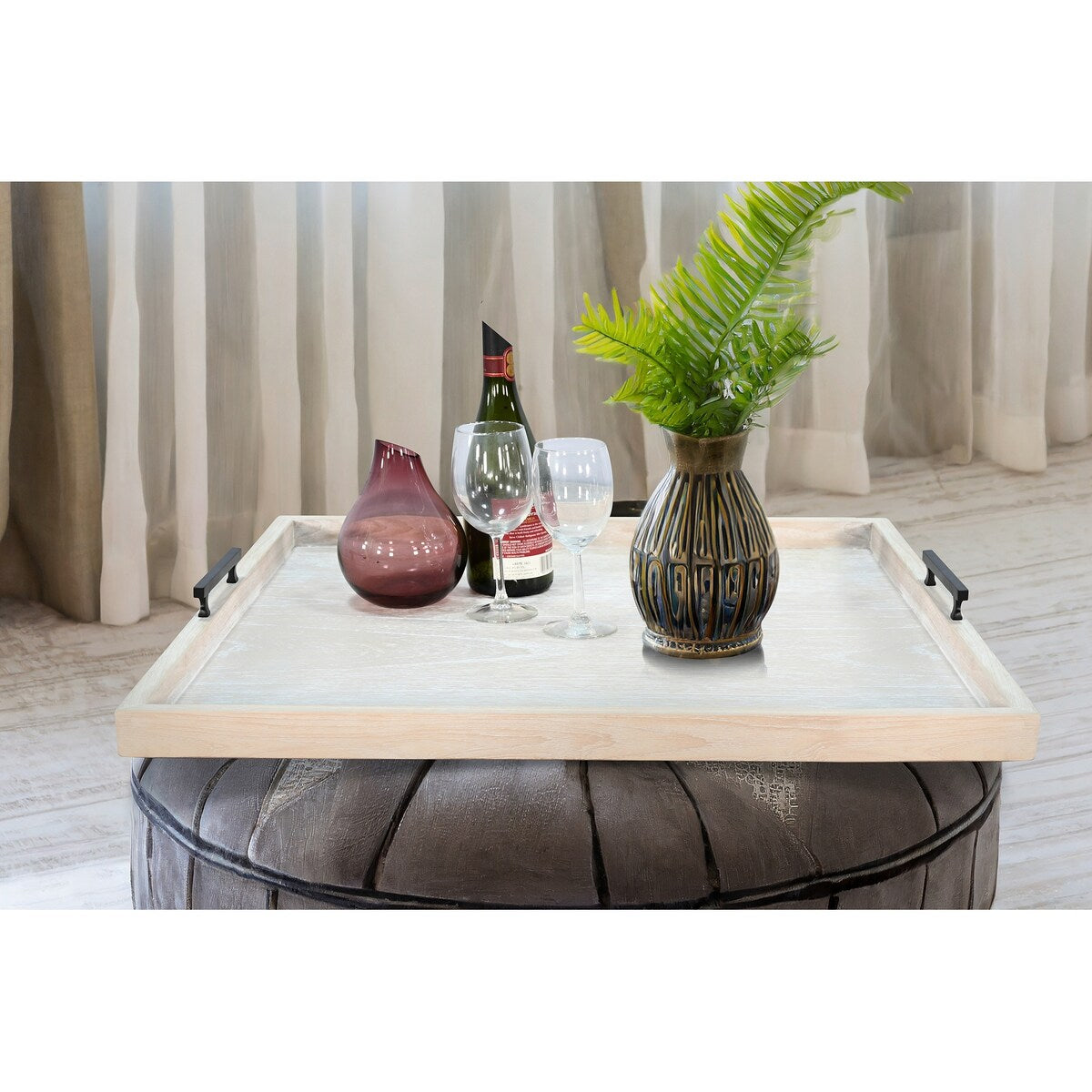 Sunny Designs Square Tessa Ottoman Tray