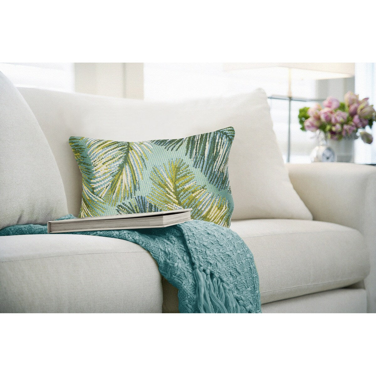 Liora Manne Marina Palm Border Indoor/Outdoor Pillow