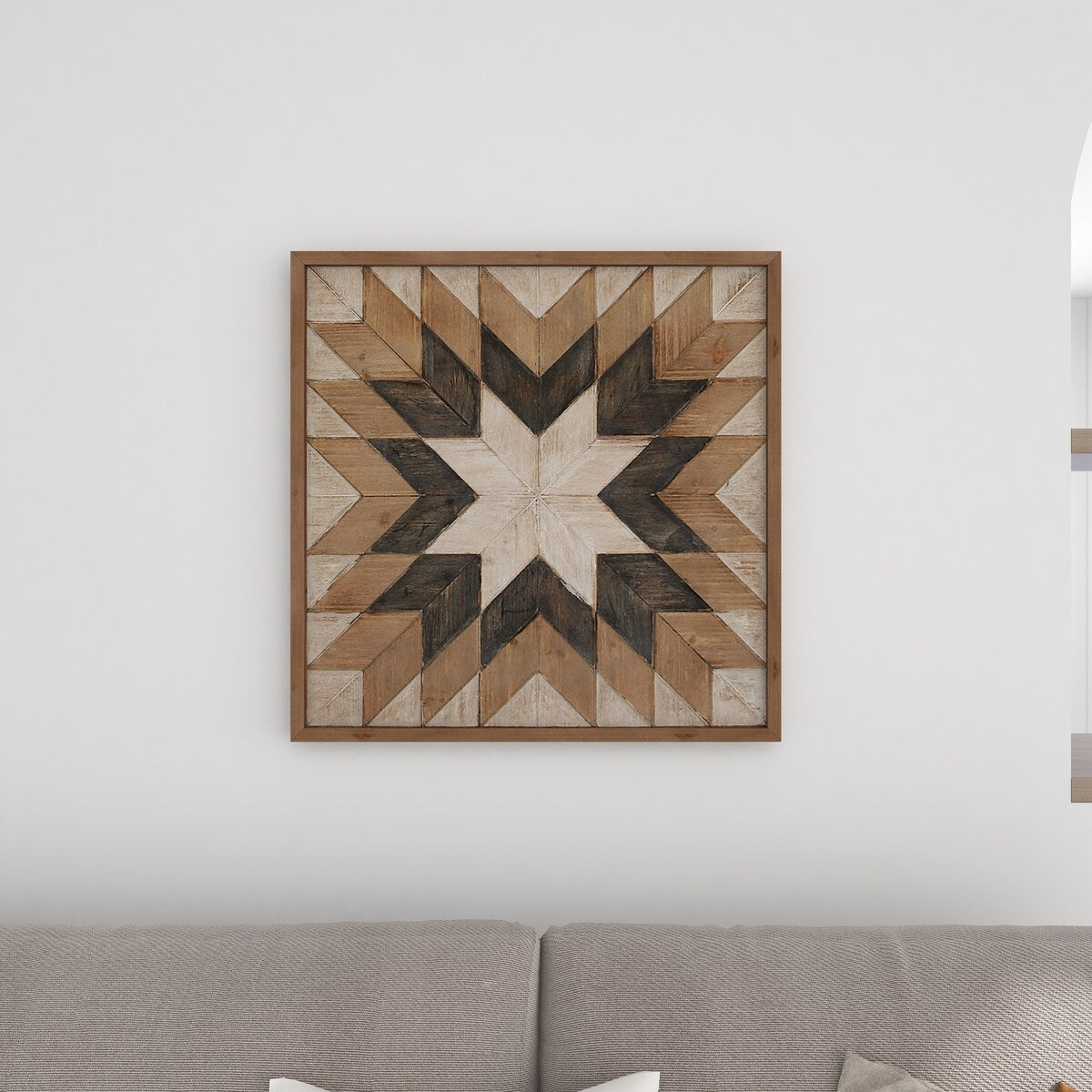 Wood Geometric Handmade Southwestern Home Wall Decor - Brown - Roche River Decor