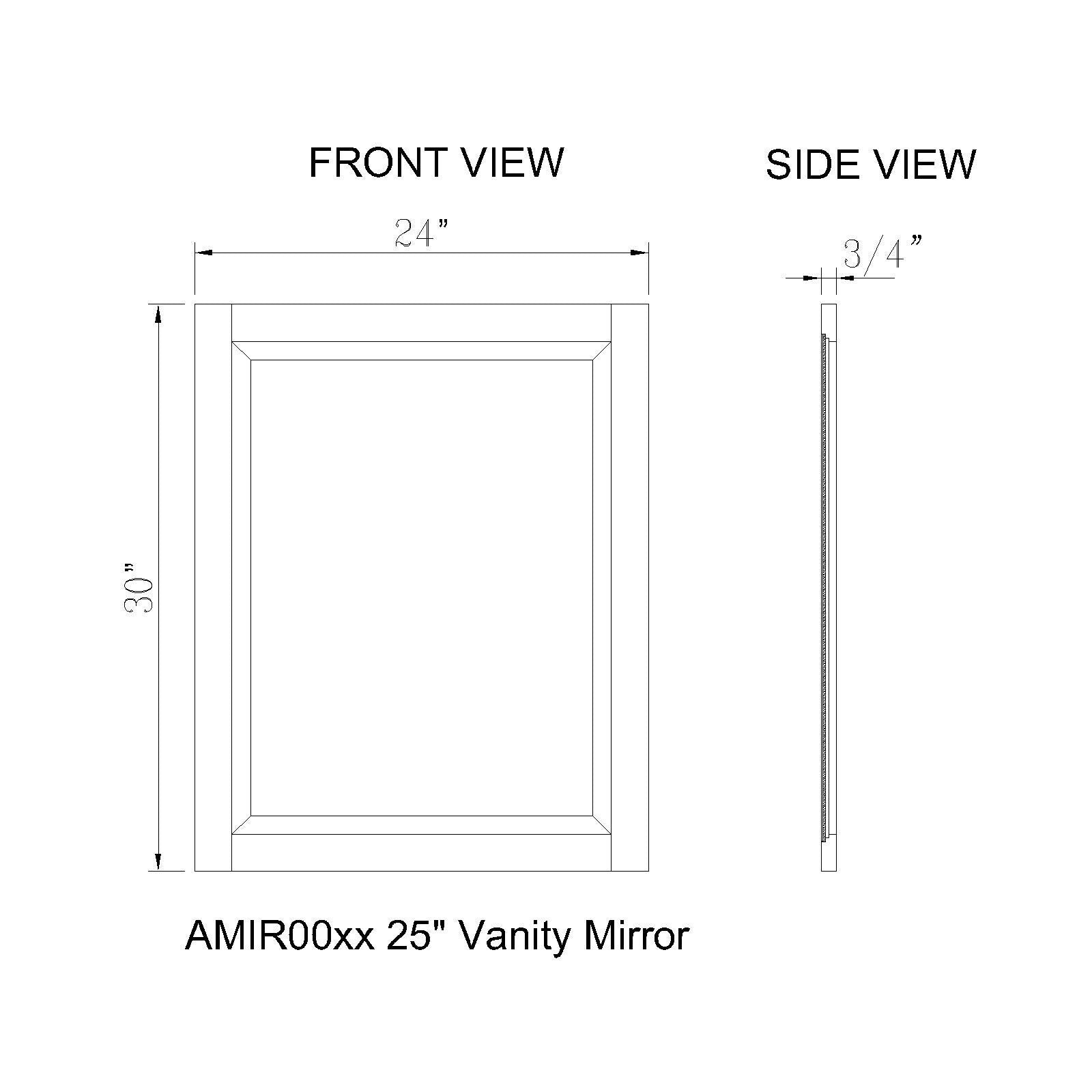 Alaterre 24-inch Bath Wood Frame Vanity Mirror