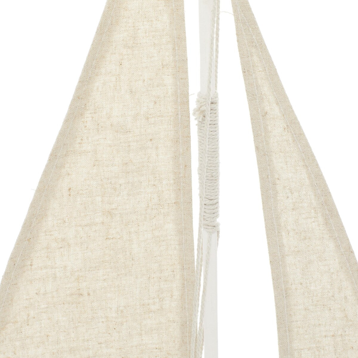 Wood Sail Boat Distressed Decorative Sculpture with Cream Linen Sails and Brown Accents - Blue - Roche River Decor