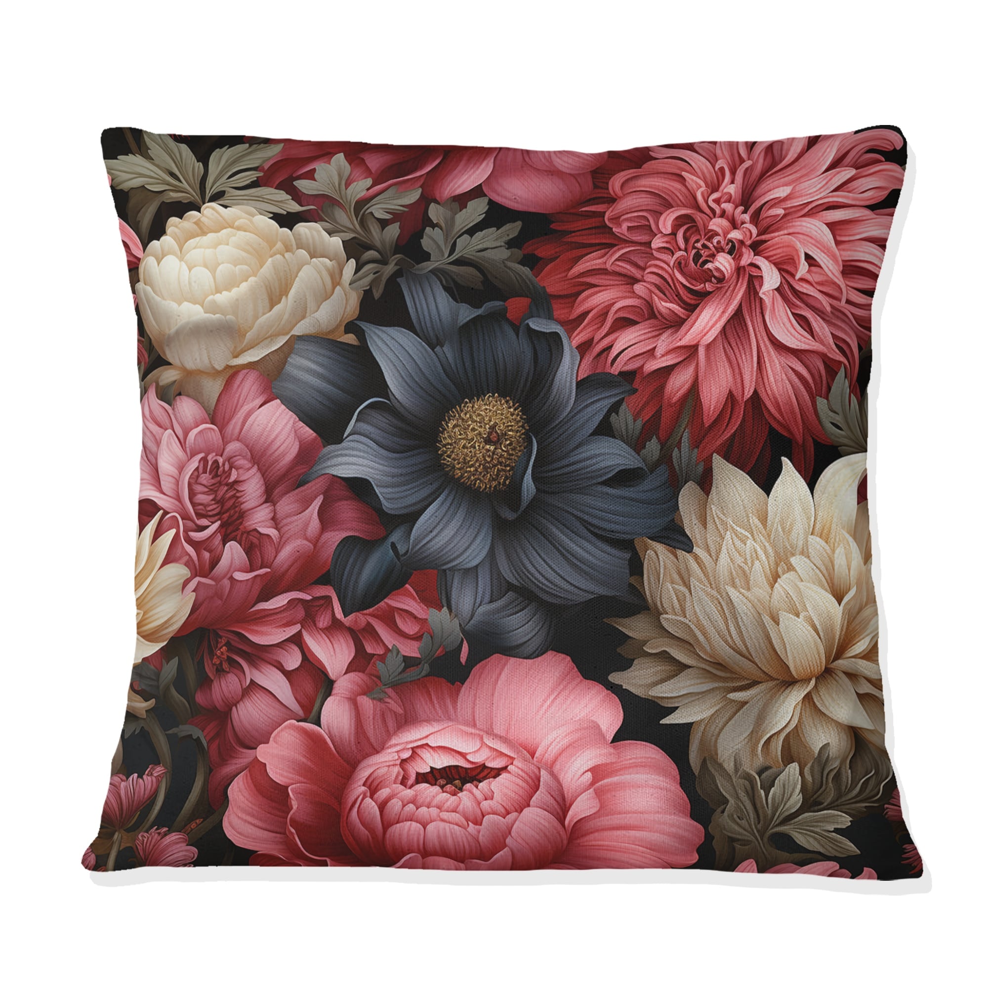 Designart Victorian Pink And Beige Floral Pattern I Floral Printed Throw Pillow