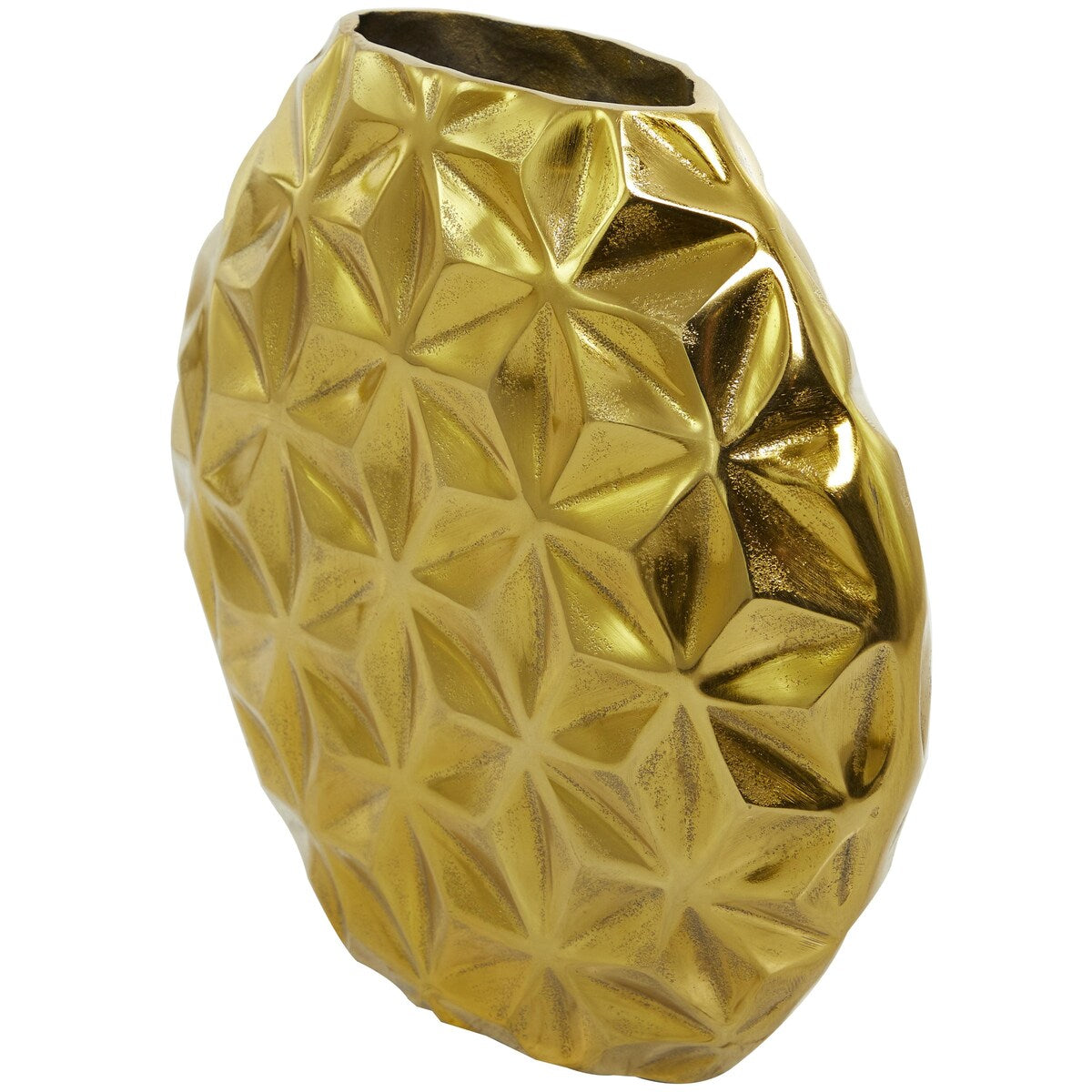 Aluminum Metal Geometric Faceted Decorative Vase - Silver, Black or Gold - CosmoLiving by Cosmopolitan