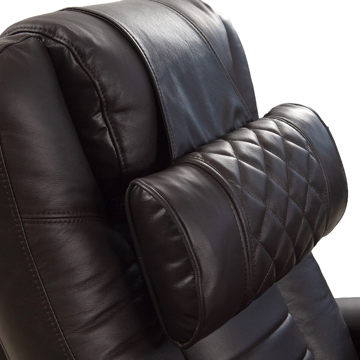 Octane Seating Recliner Pillow - Diamond Stitch - Brown Leather