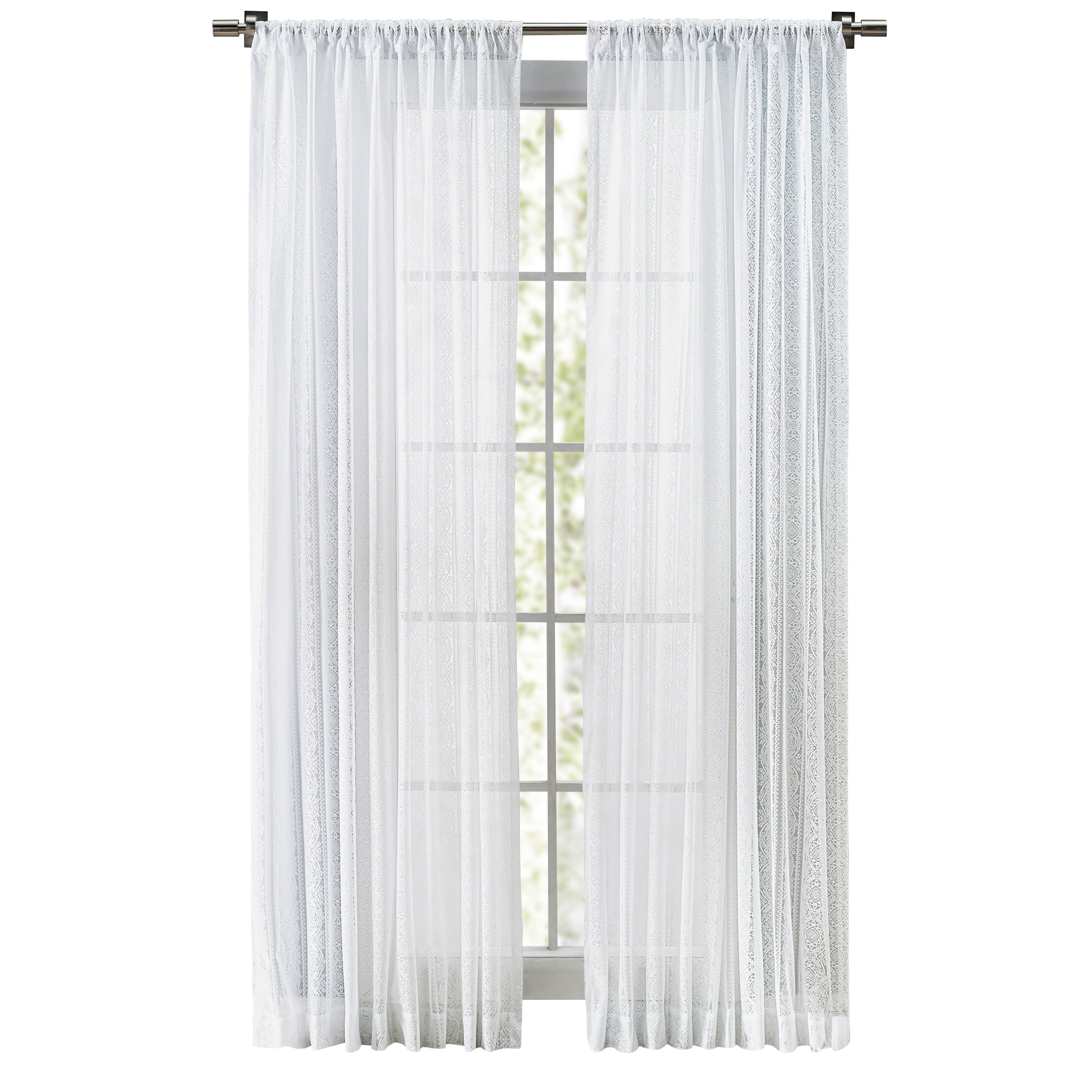 Stripe Lace Gorgeous Sheer Rod Pocket Panel