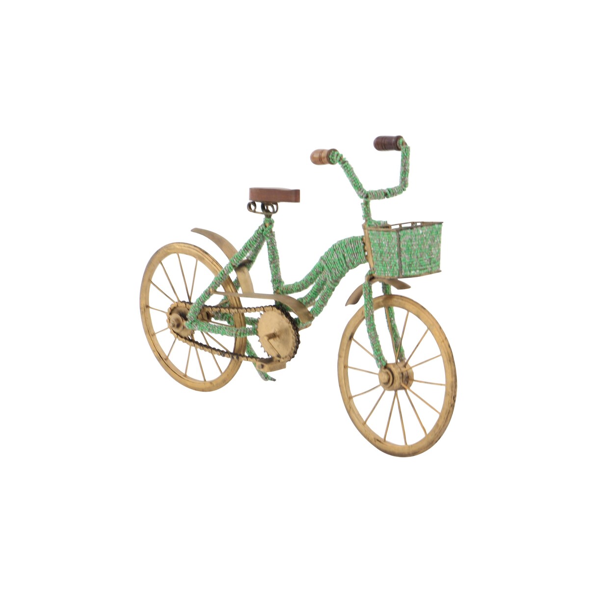 Metal Bike Decorative Sculpture - Green - Roche River Decor