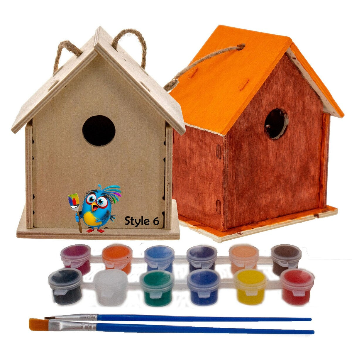 DIY Birdhouse Homemade Wooden - Build Your Own Bird House w/ Easy Painting Kit