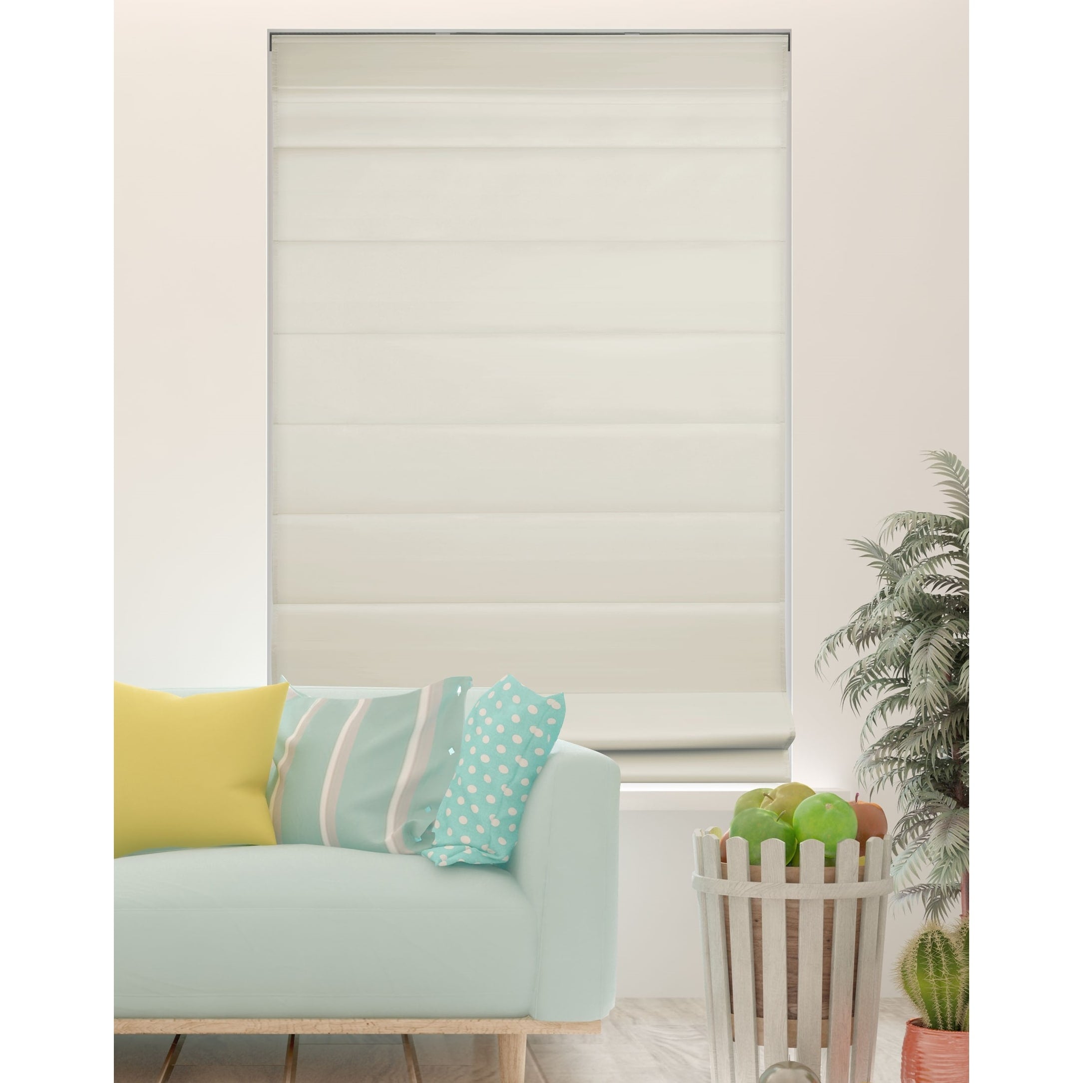 Arlo Blinds Ivory Light Filtering Cordless Fabric Roman Shades