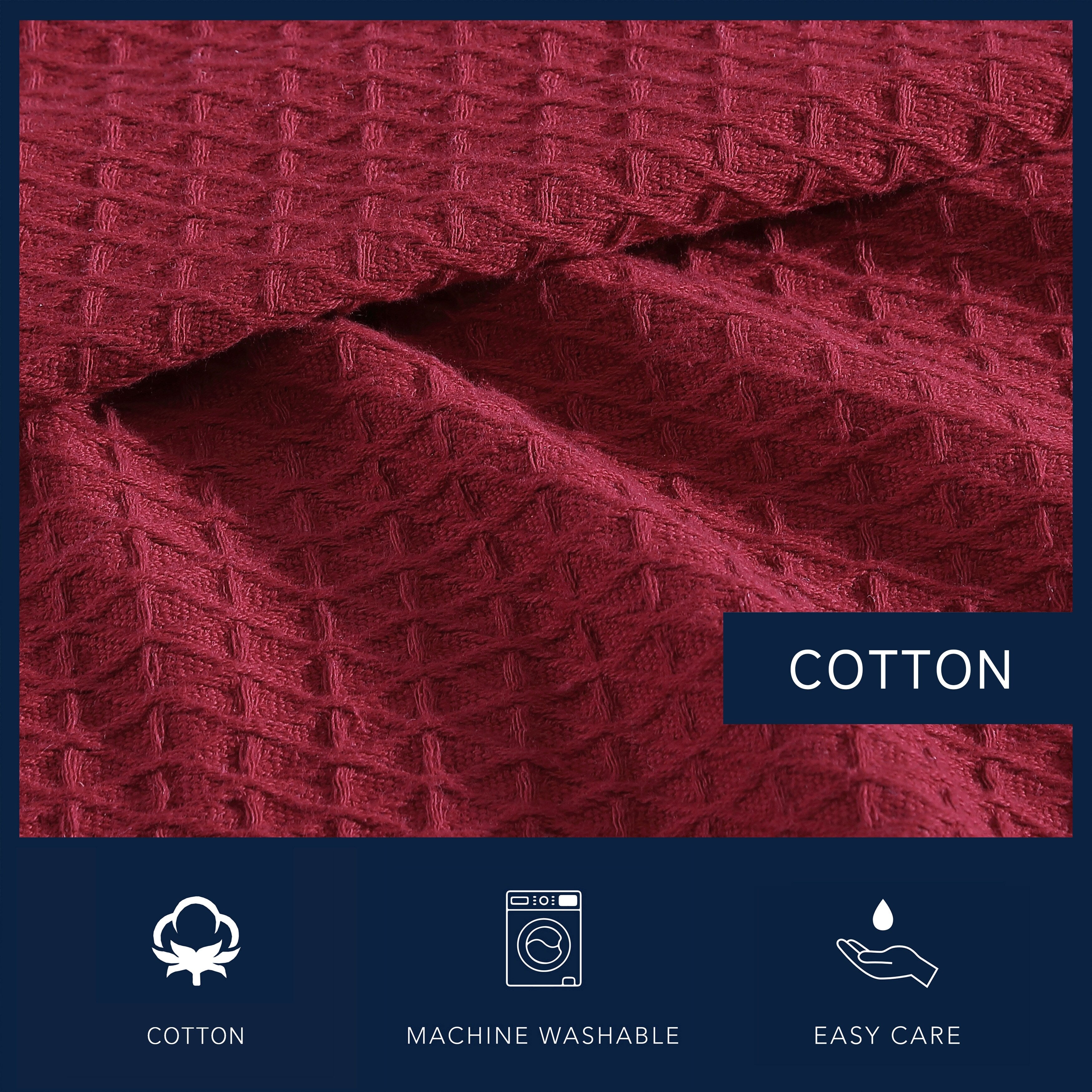 Nautica Baird Diamond Knit Solid Cotton Blanket