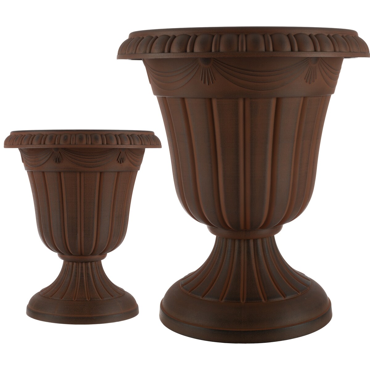 Pure Garden Large and Small Outdoor Urn Planter 2-Pack - Pack of 2