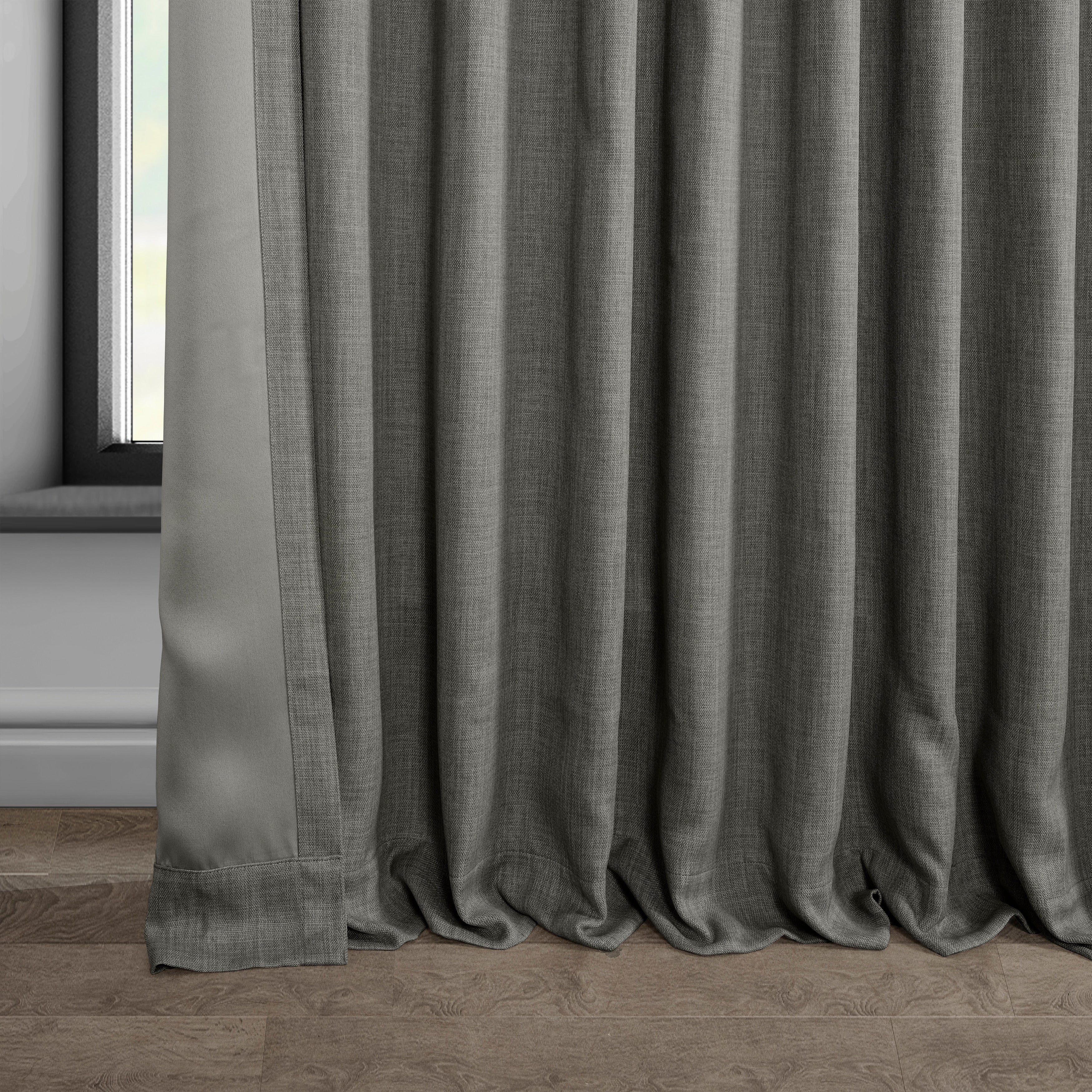 Exclusive Fabrics Faux Linen Extra Wide Room Darkening Curtains (1 Panel)