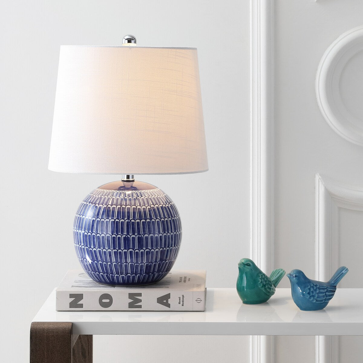 Ronald 21 Ceramic LED Table Lamp, Navy by JONATHAN Y