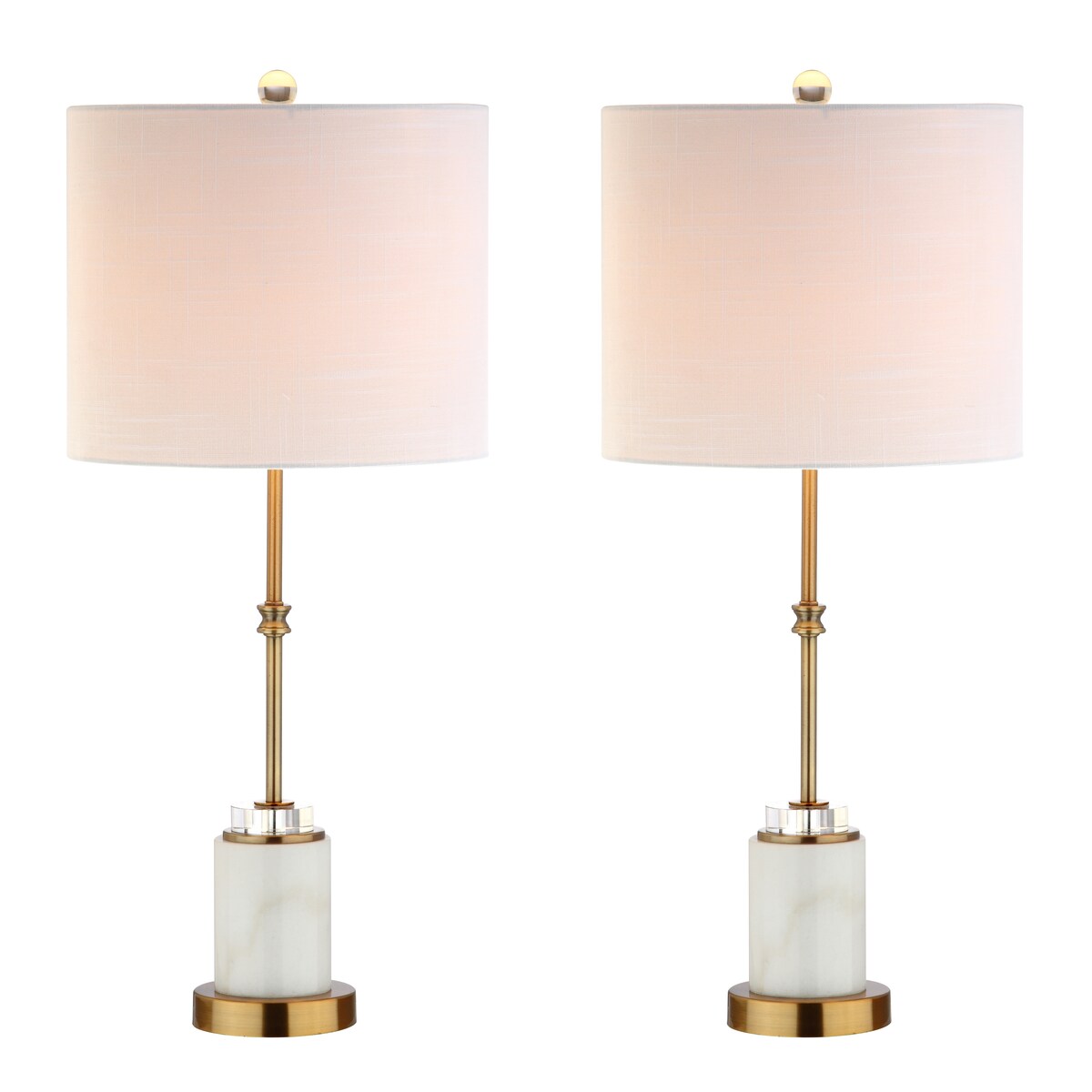 Charlotte 27 Marble/Crystal LED Table Lamp, Brass (Set of 2) by JONATHAN Y