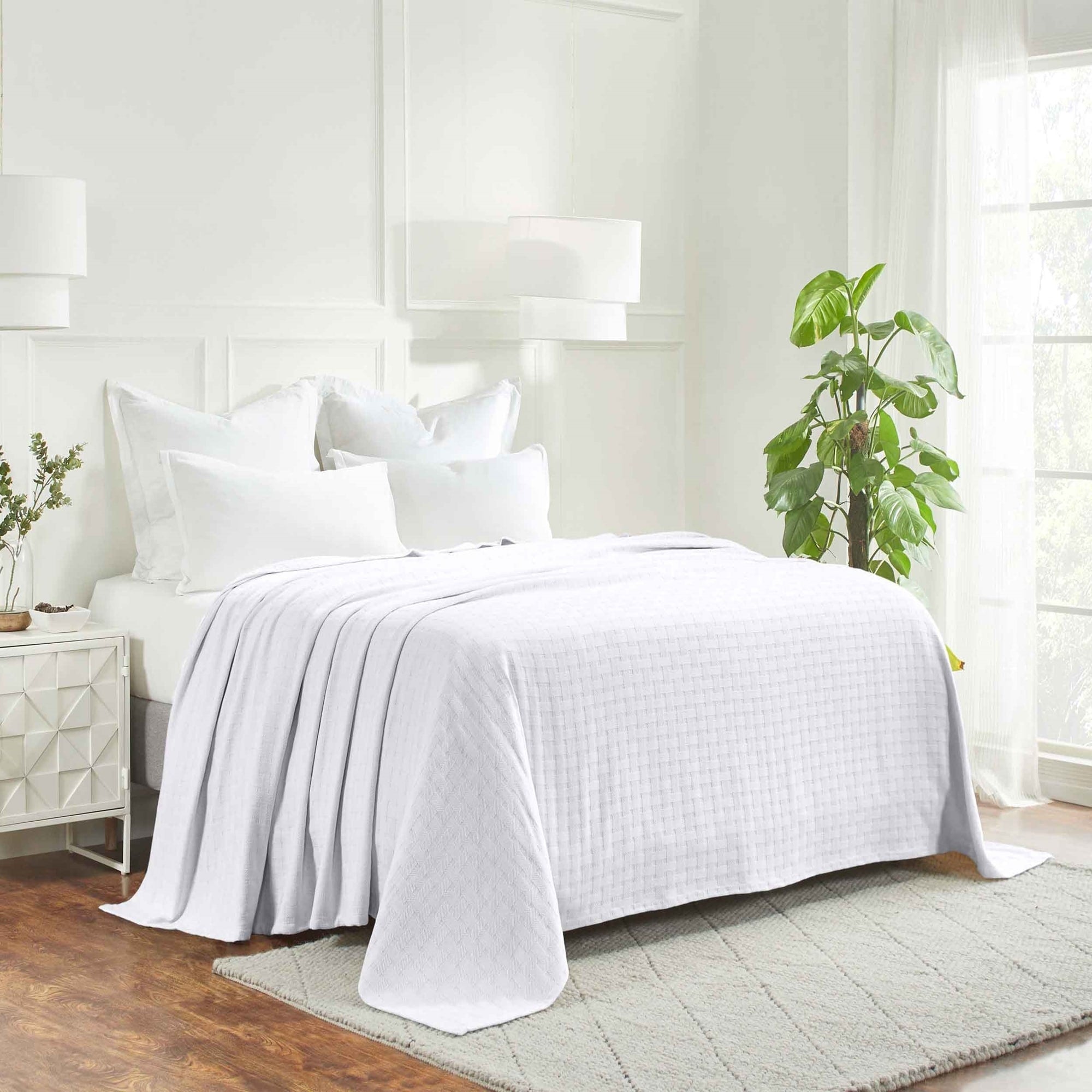 Superior Basketweave All-Season Bedding Cotton Blanket