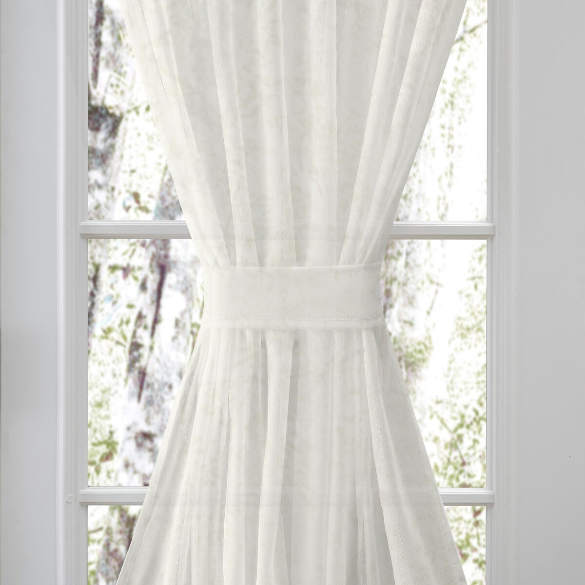 Sea Glass Door Curtain Panel with Tie-backs