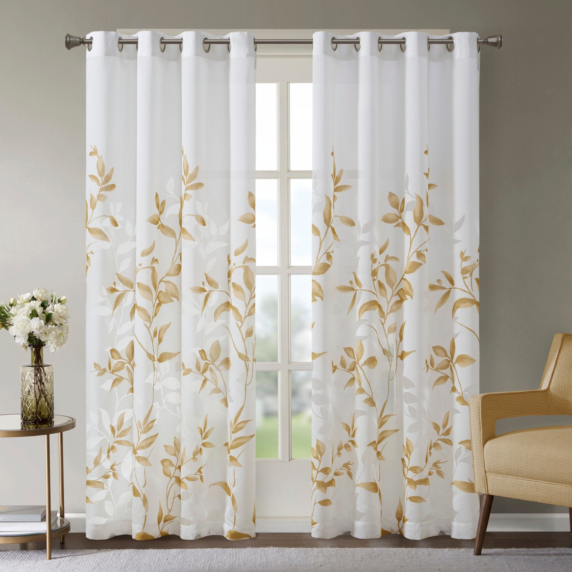 Madison Park Vera Burnout Printed Curtain Panel