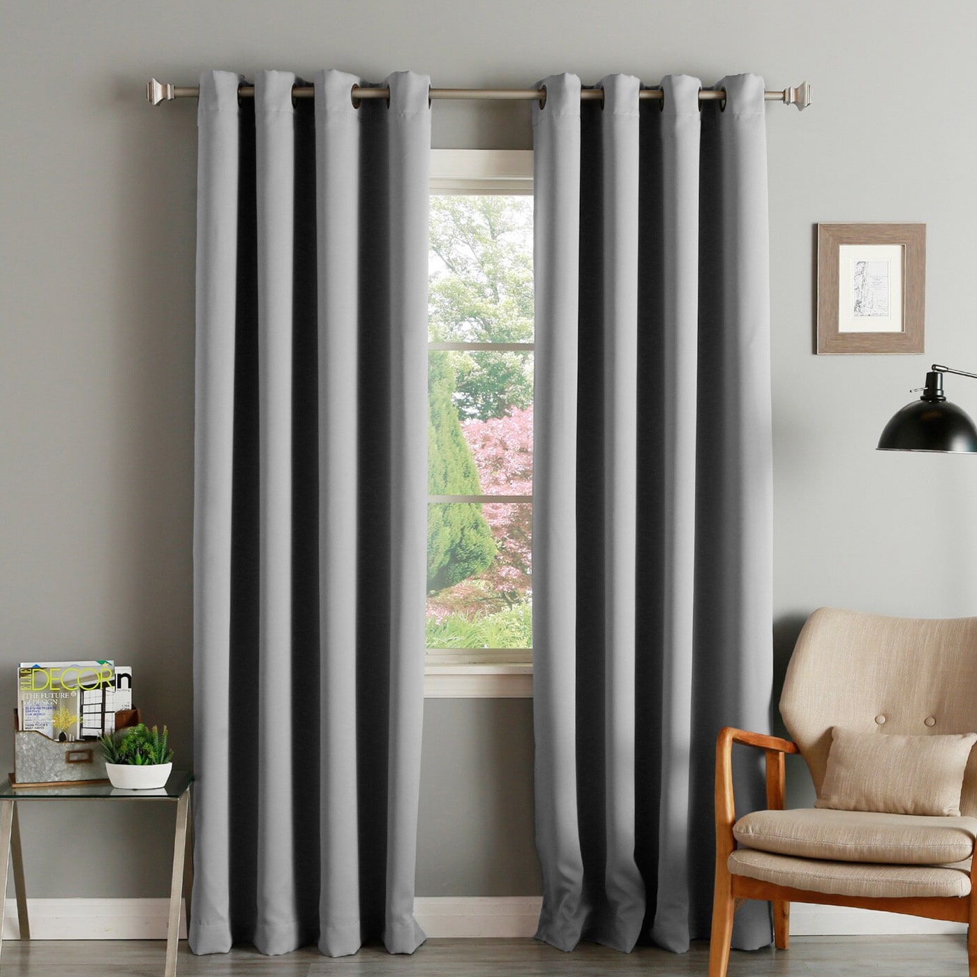 Aurora Home Thermal Insulated Blackout Grommet Top Curtain Panel Pair