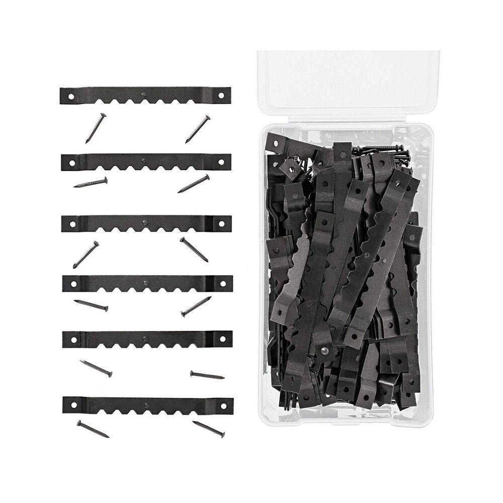 Juvale 100-Count 2.5 Inch Metal Sawtooth Picture Frame Hangers with 200 Nails