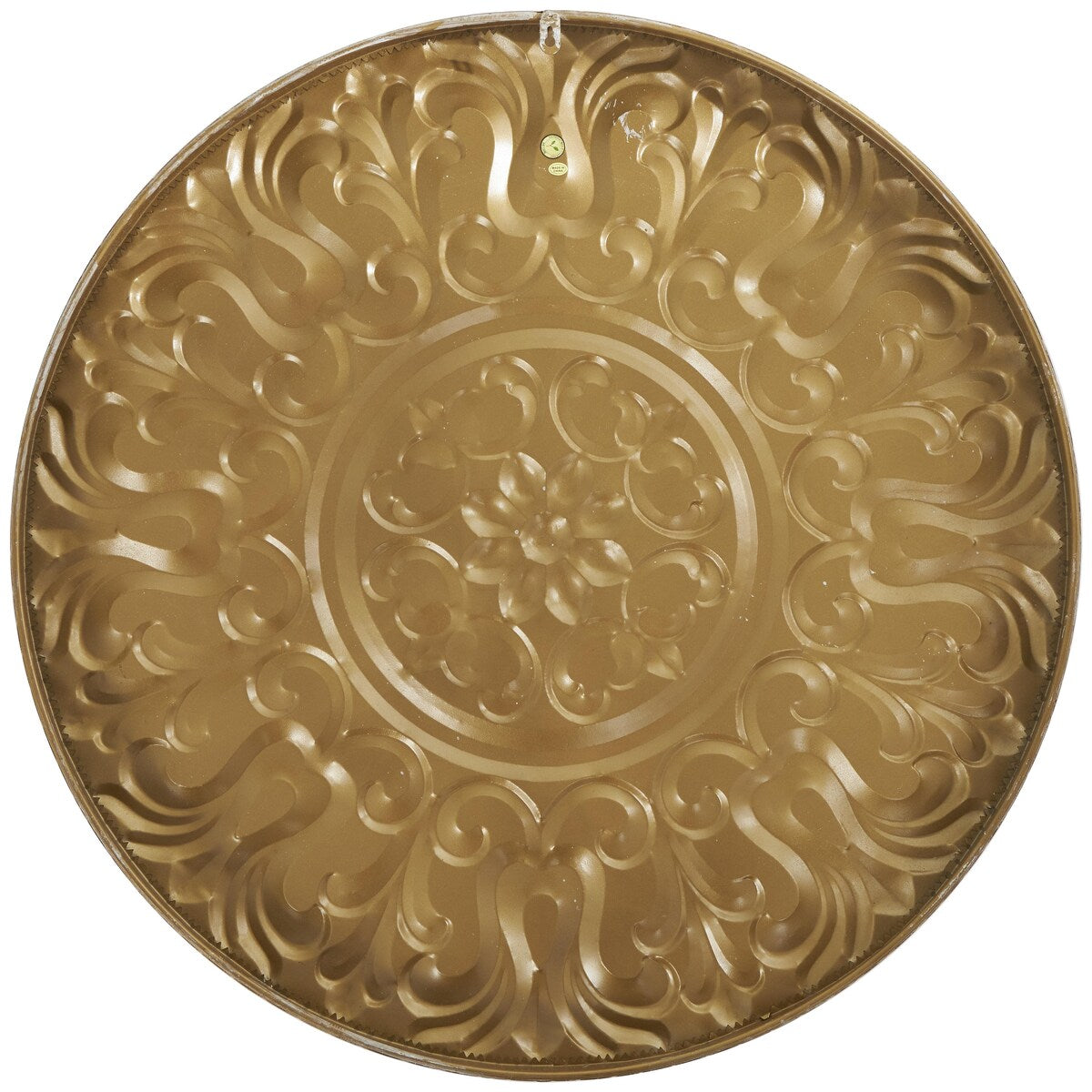 Metal Plate Home Wall Decor with Embossed Details - Gold - Roche River Decor