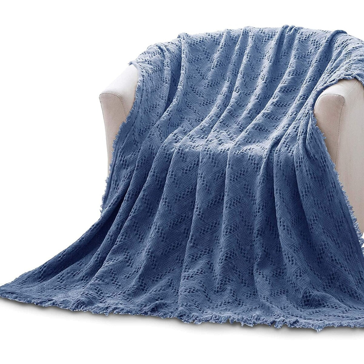 KASENTEX Cotton Ultra Soft Throw Blanket Lightweight Breathable for Couch Sofa Bed All Season