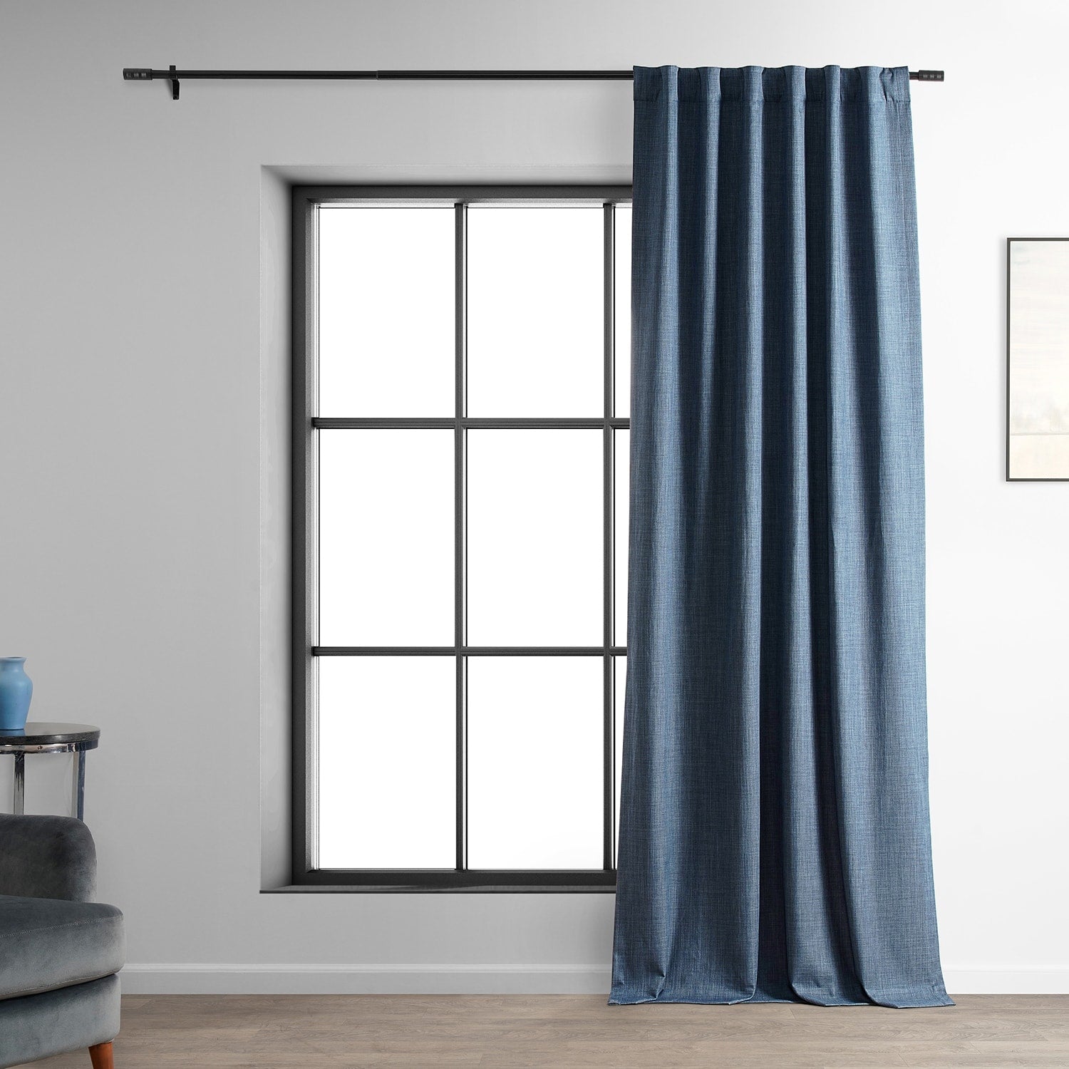 Exclusive Fabrics Performance Linen Luxury Blackout Curtains (1 Panel) - Thermal Insulation, Elegant Blackout Drapery