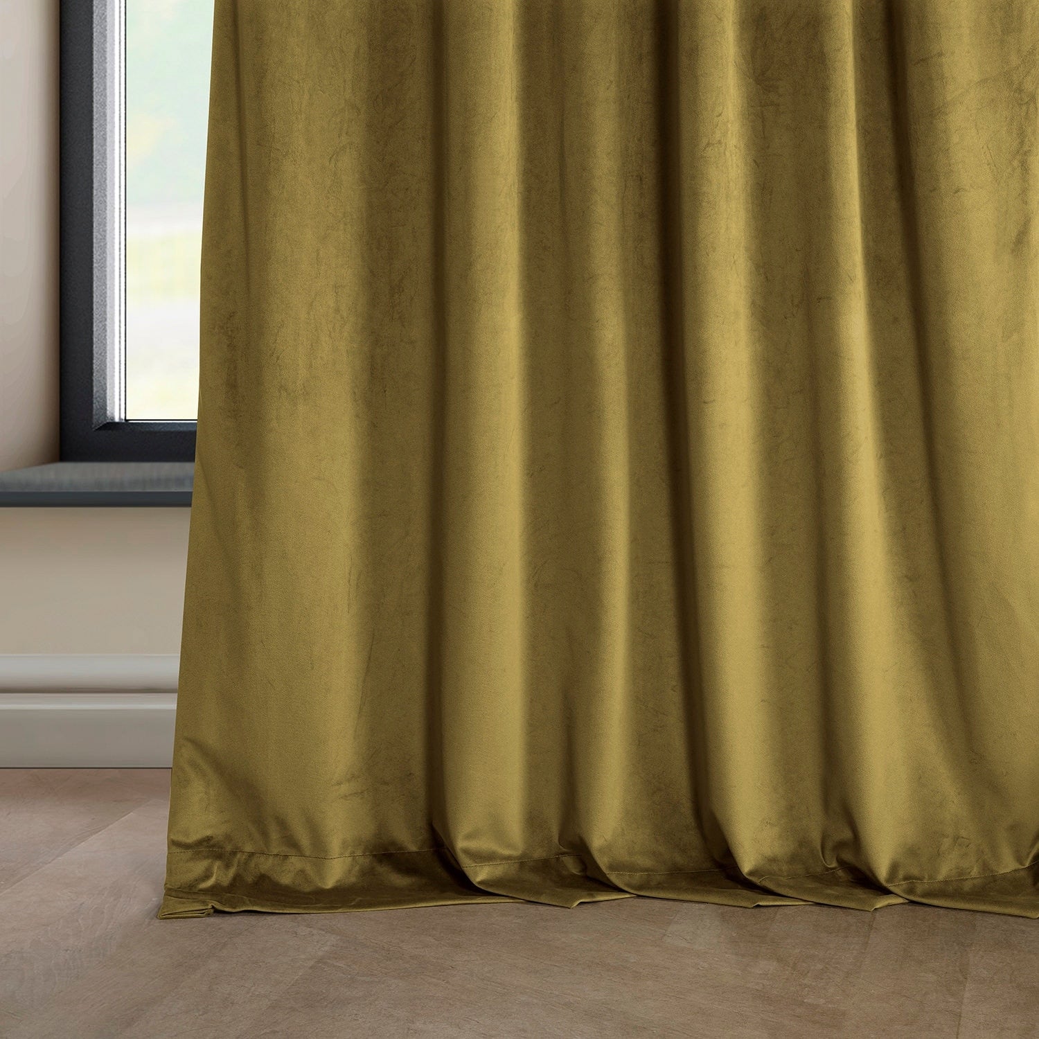 Exclusive Fabrics Heritage Plush Velvet Room Darkening Curtain (1 Panel) - Luxurious Single Drapery for Enhanced Room Darkening