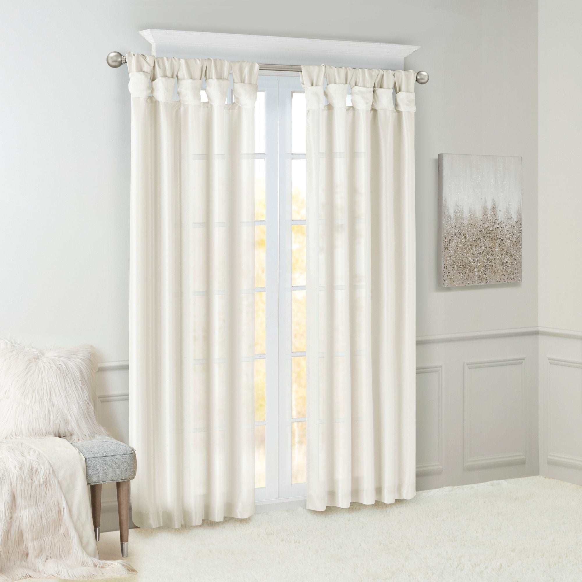 Madison Park Natalie Twisted Tab Lined Single Curtain Panel