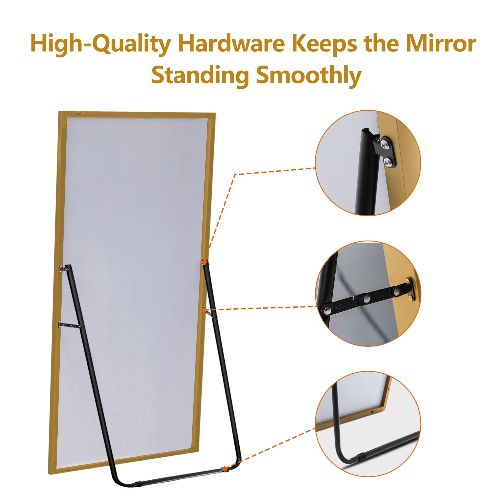 Rectangle Full Length Mirror,Floor Mirror with Stand,Hanging/Leaning